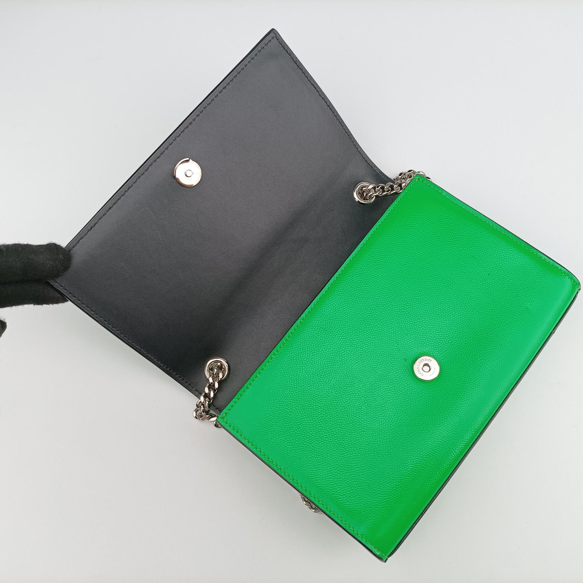 Vintage Yves Saint Laurent KATE Green Patent Leather 469390 shoulderbag | stylenewstar