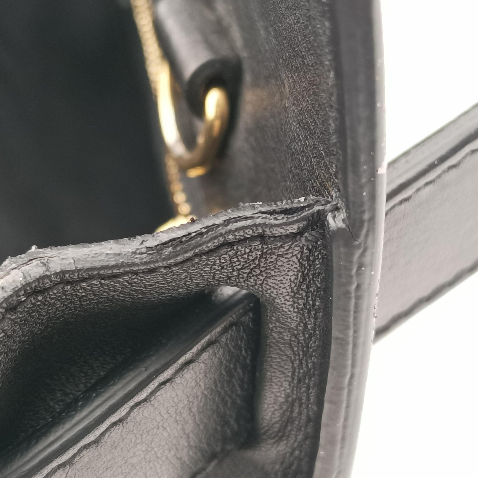 Pre-owned Yves Saint Laurent SAC DE JOUR White×black Leather 324823 shoulderbag | stylenewstar