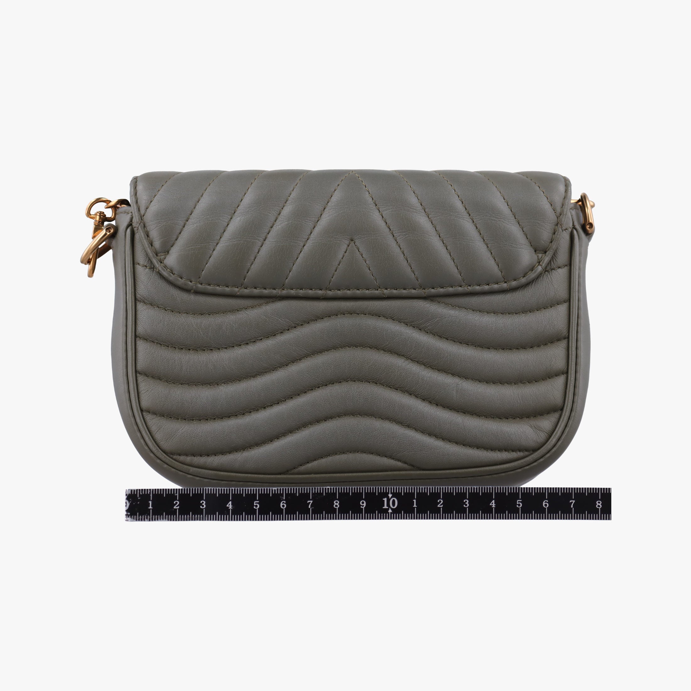 Pre-owned Louis Vuitton New Wave Multi Pochette Green Leather M56471 shoulderbag | stylenewstar