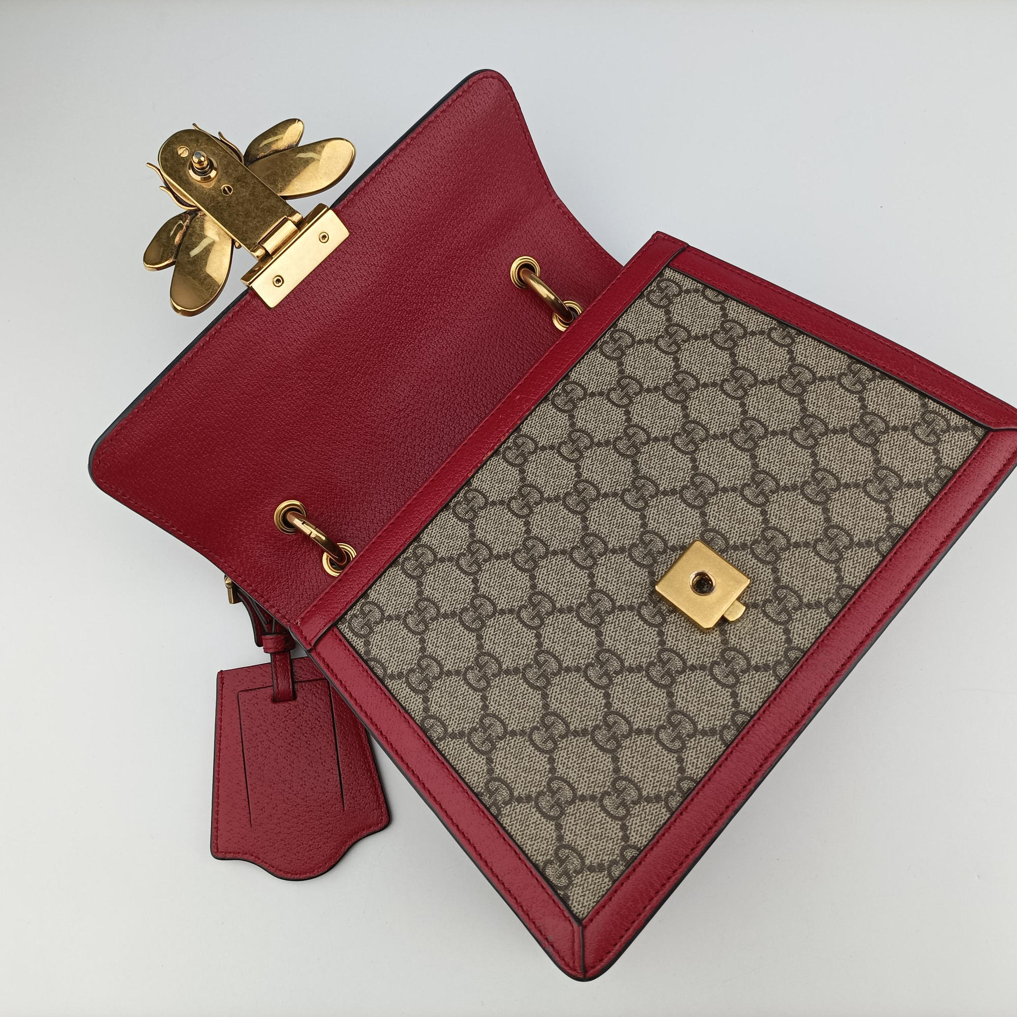 Pre-owned Gucci Queen Margaret Brown PVC coated canvas×Leather 476541 shoulderbag | stylenewstar