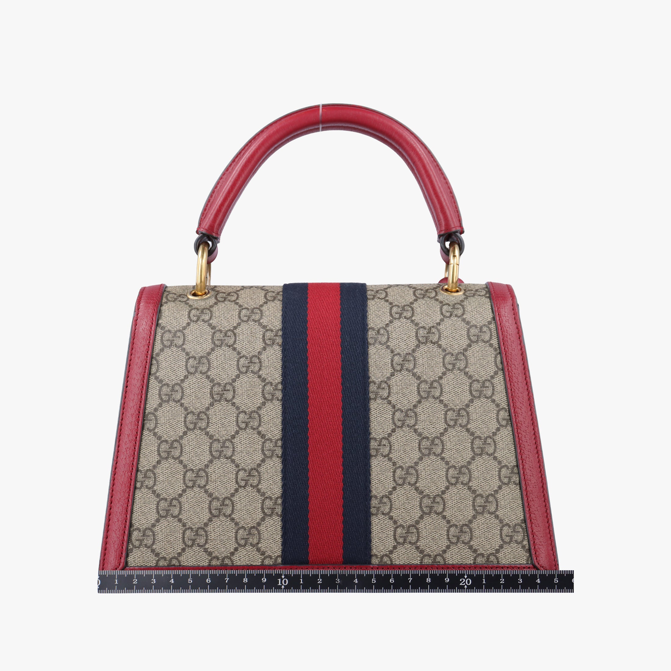 Pre-owned Gucci Queen Margaret Brown PVC coated canvas×Leather 476541 shoulderbag | stylenewstar