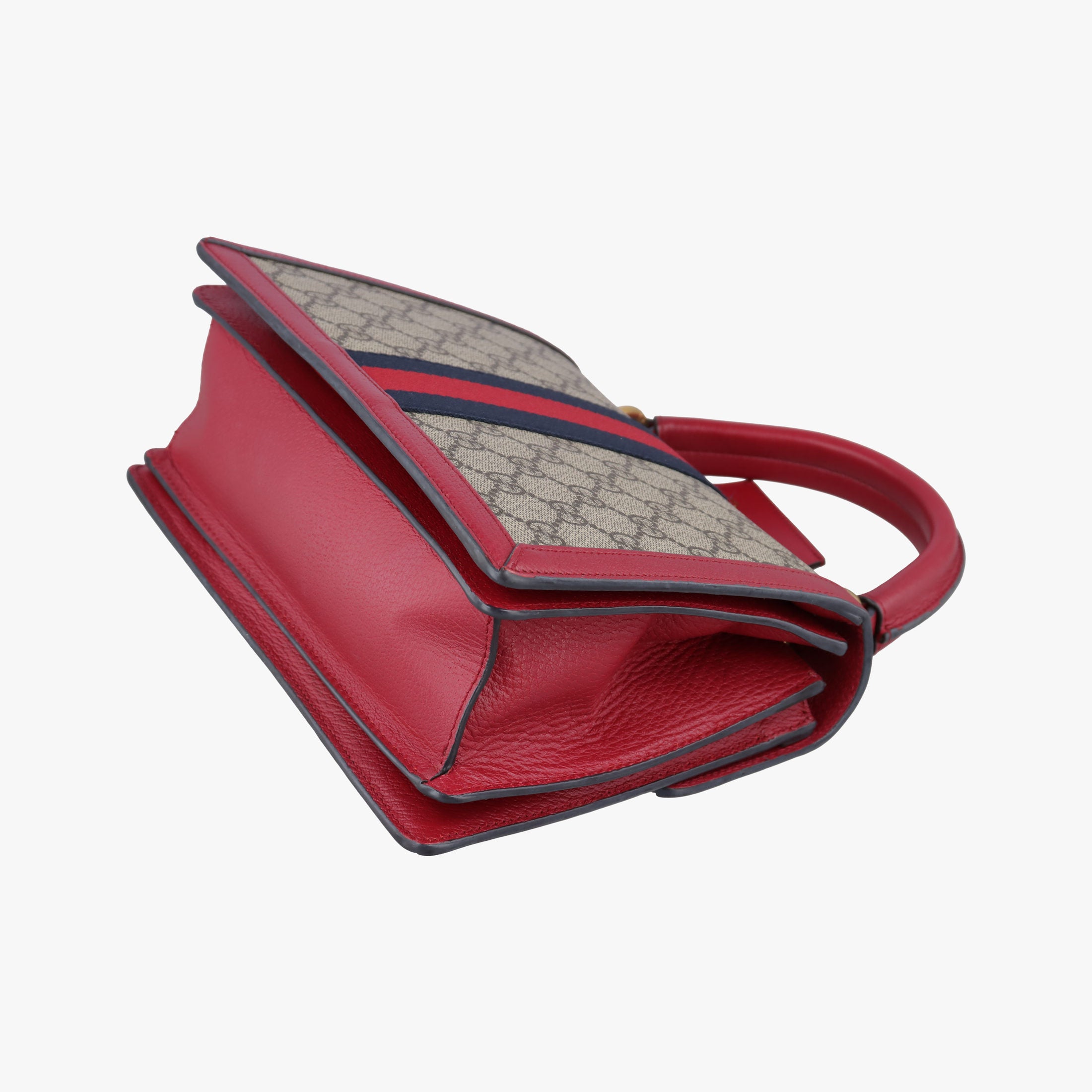 Pre-owned Gucci Queen Margaret Brown PVC coated canvas×Leather 476541 shoulderbag | stylenewstar