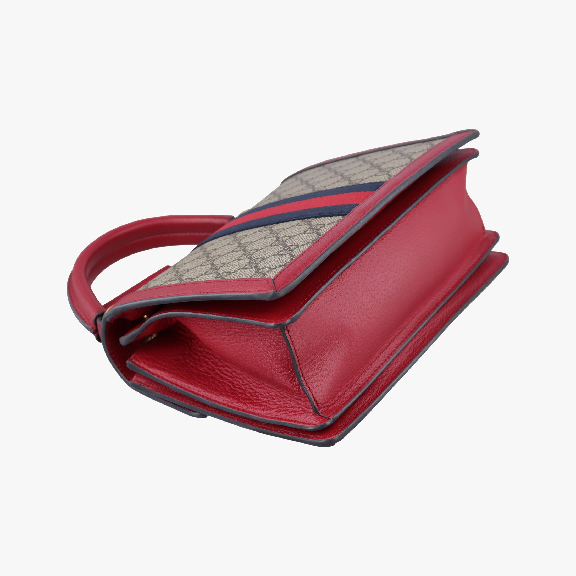 Pre-owned Gucci Queen Margaret Brown PVC coated canvas×Leather 476541 shoulderbag | stylenewstar