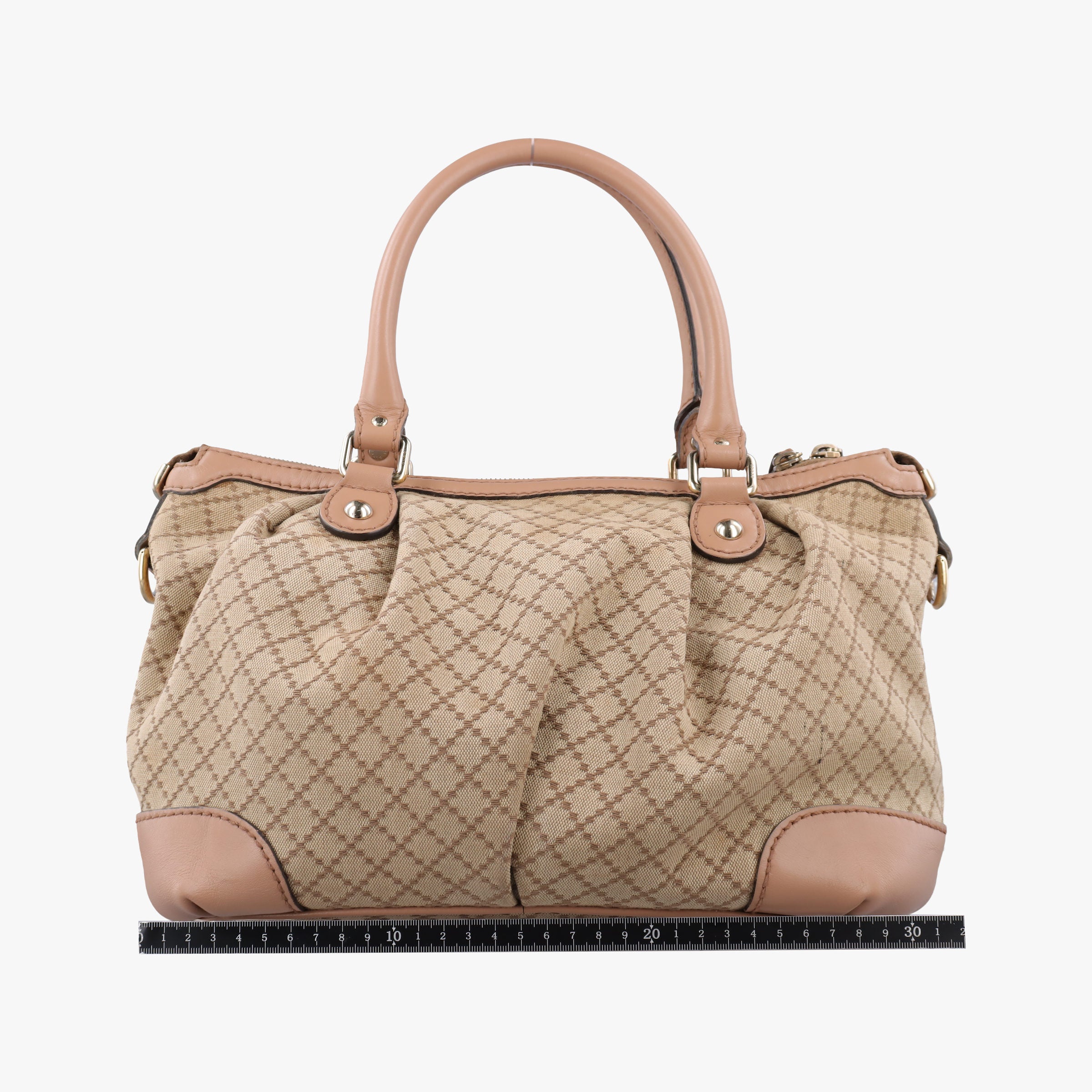 Pre-owned Gucci Sukey Beige Canvas×Leather 247902 shoulderbag | stylenewstar