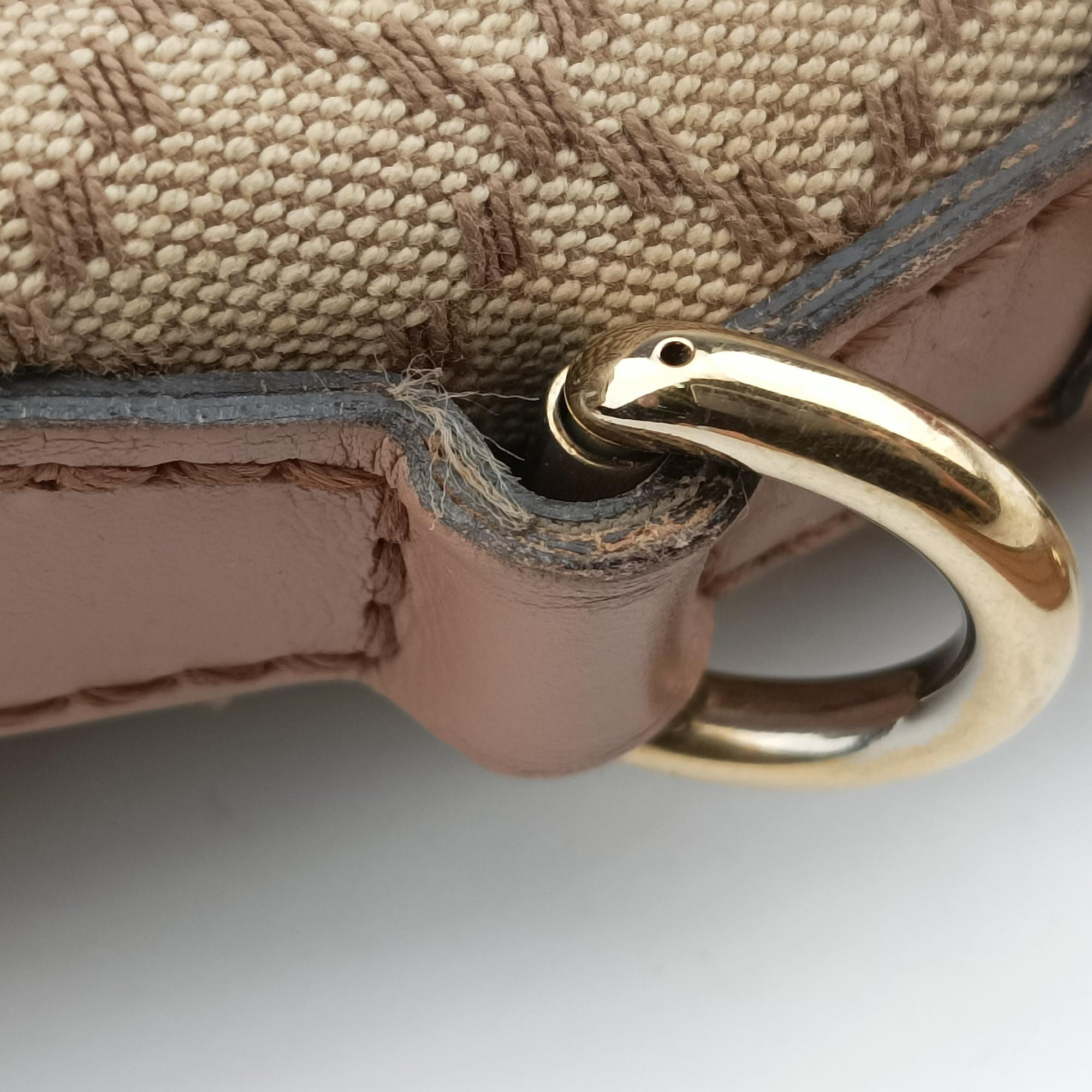 Pre-owned Gucci Sukey Beige Canvas×Leather 247902 shoulderbag | stylenewstar