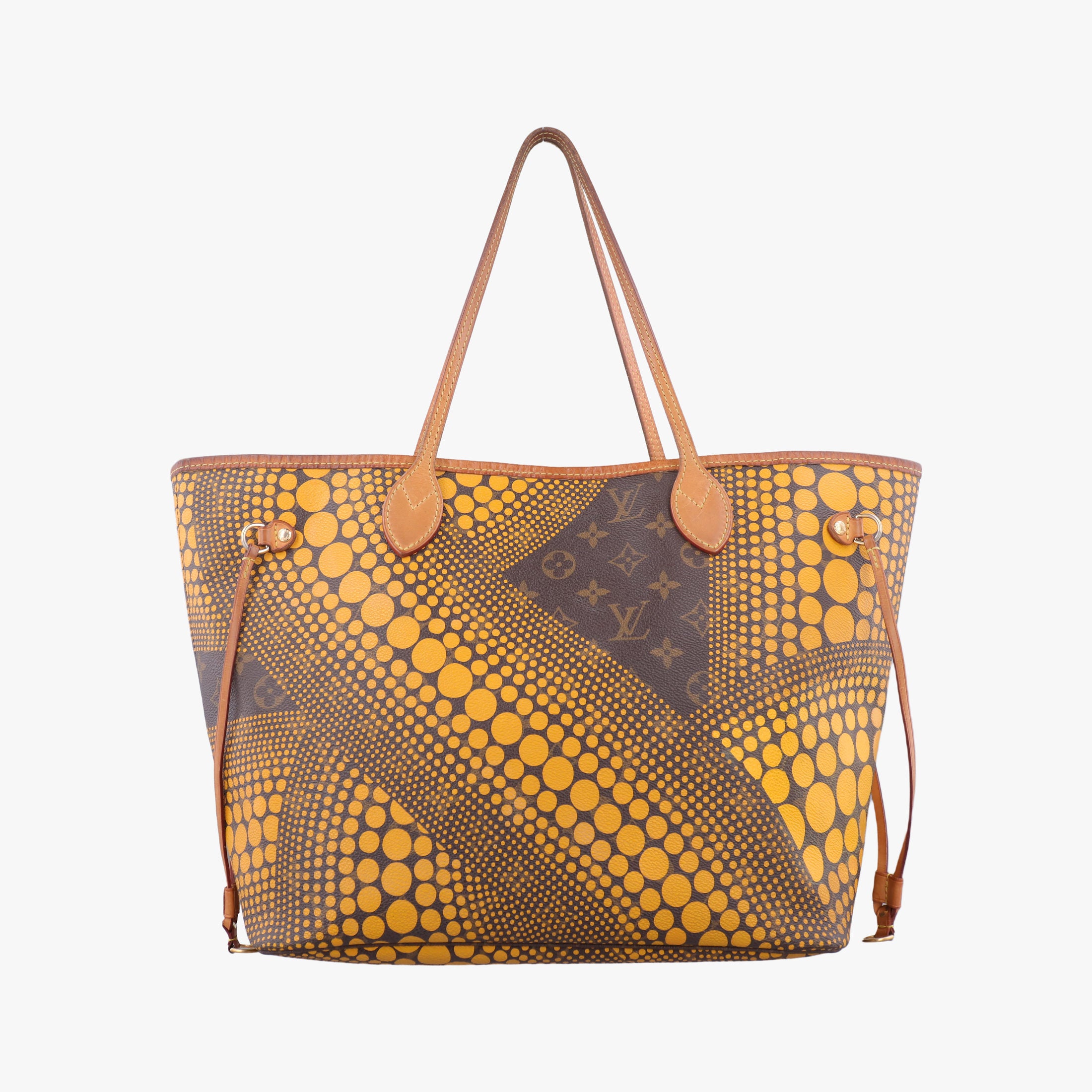 Secondhand Louis Vuitton Neverfull MM MARRON × JAUNE Monogram Wave Dot Canvas M40685 handbag | stylenewstar
