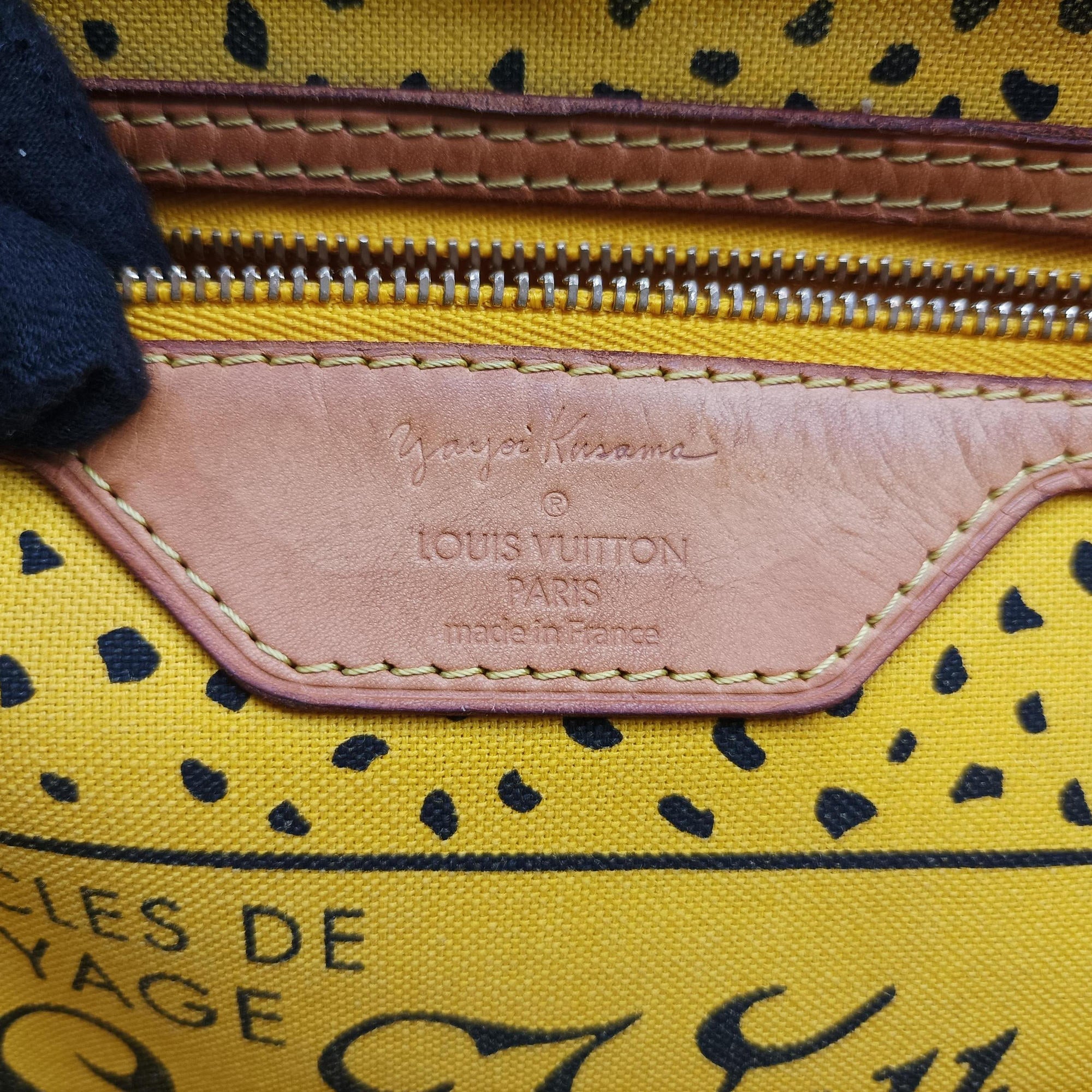 Secondhand Louis Vuitton Neverfull MM MARRON × JAUNE Monogram Wave Dot Canvas M40685 handbag | stylenewstar