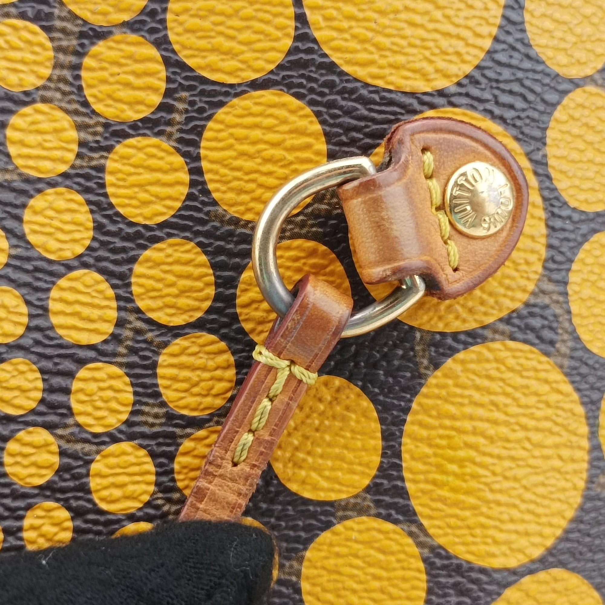 Secondhand Louis Vuitton Neverfull MM MARRON × JAUNE Monogram Wave Dot Canvas M40685 handbag | stylenewstar