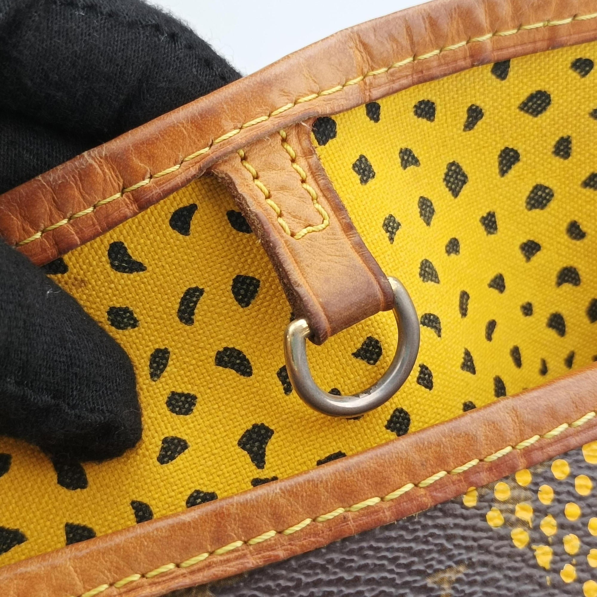 Secondhand Louis Vuitton Neverfull MM MARRON × JAUNE Monogram Wave Dot Canvas M40685 handbag | stylenewstar