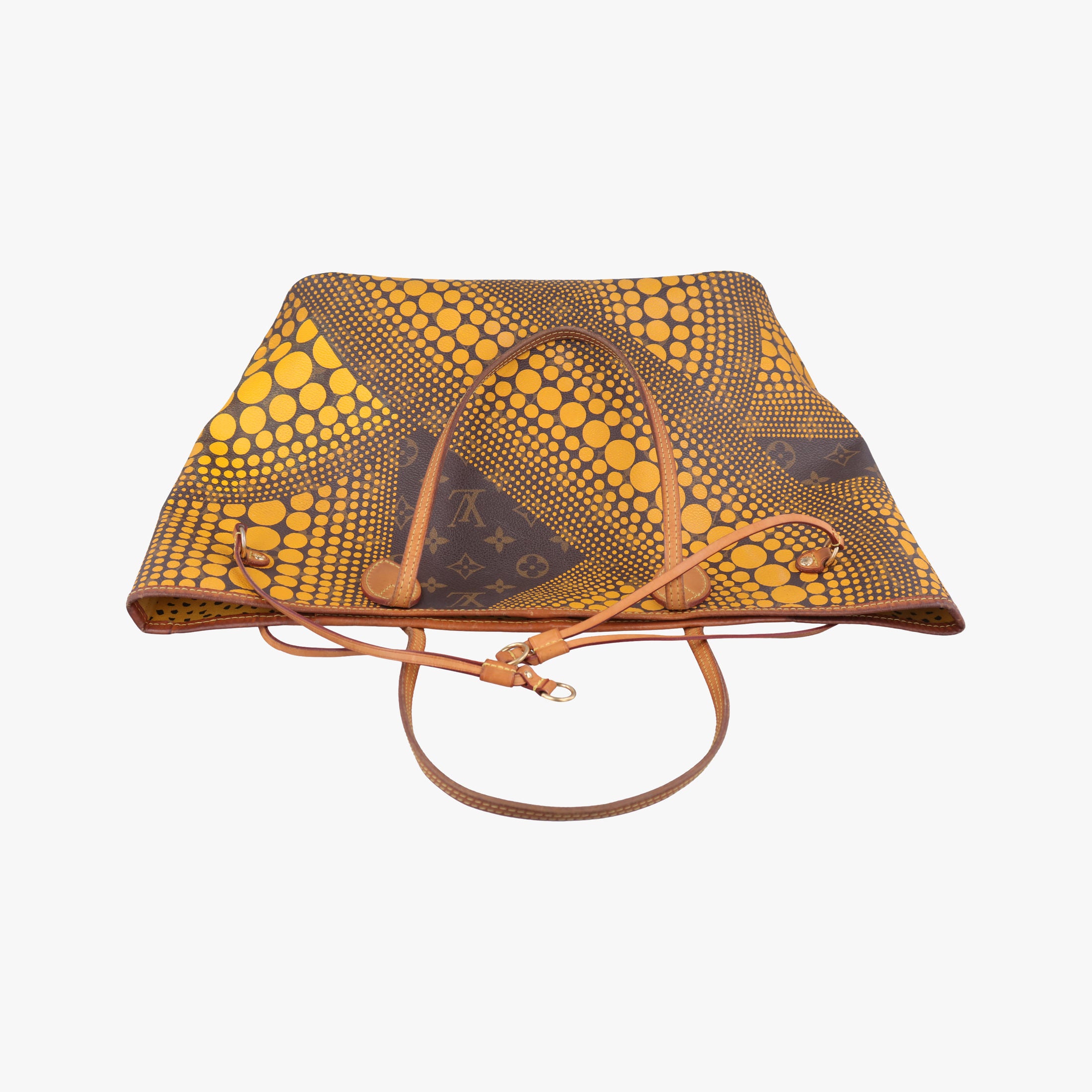 Secondhand Louis Vuitton Neverfull MM MARRON × JAUNE Monogram Wave Dot Canvas M40685 handbag | stylenewstar