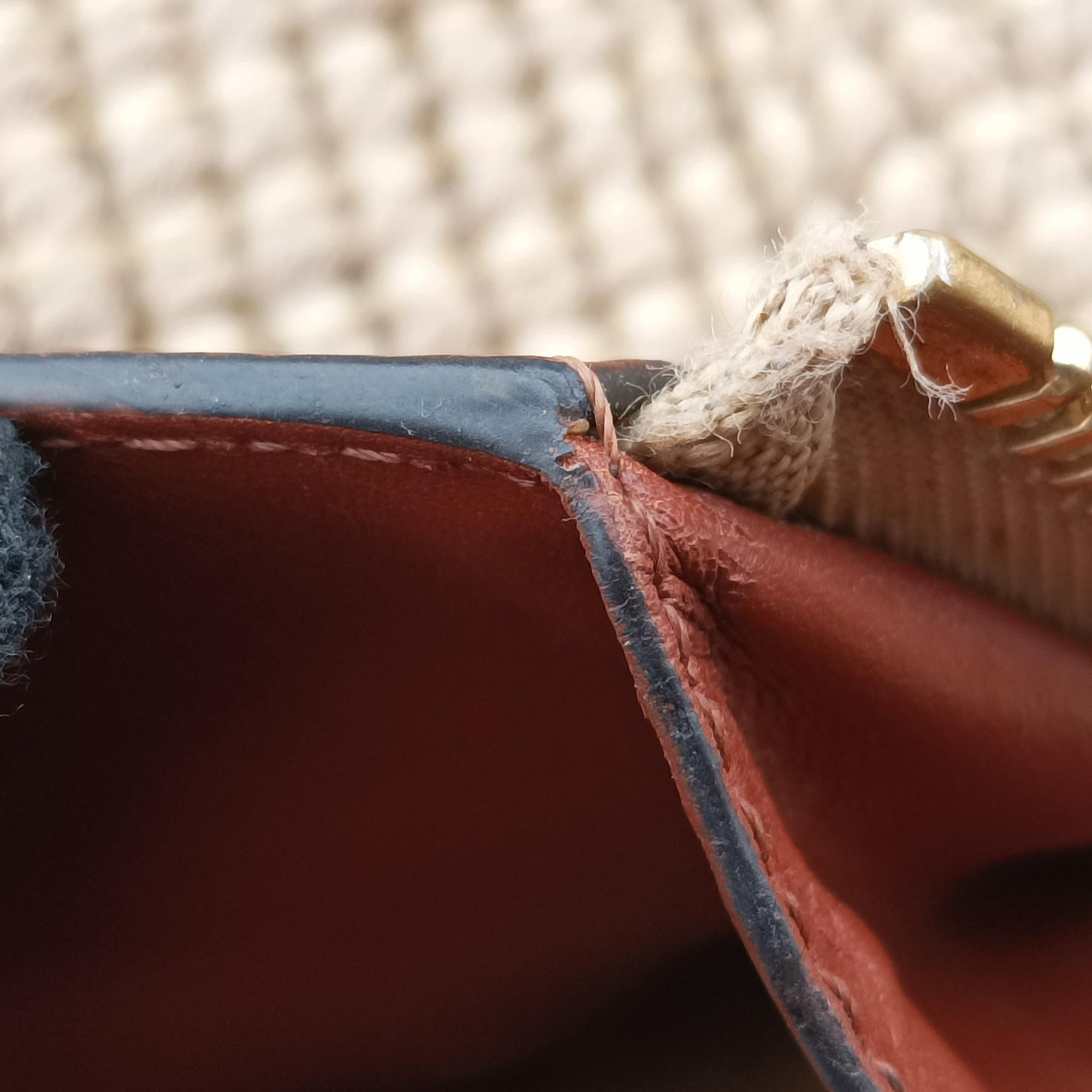 Secondhand Loewe Hammock Small Brown×Beige Leather×Raffia  shoulderbag | stylenewstar