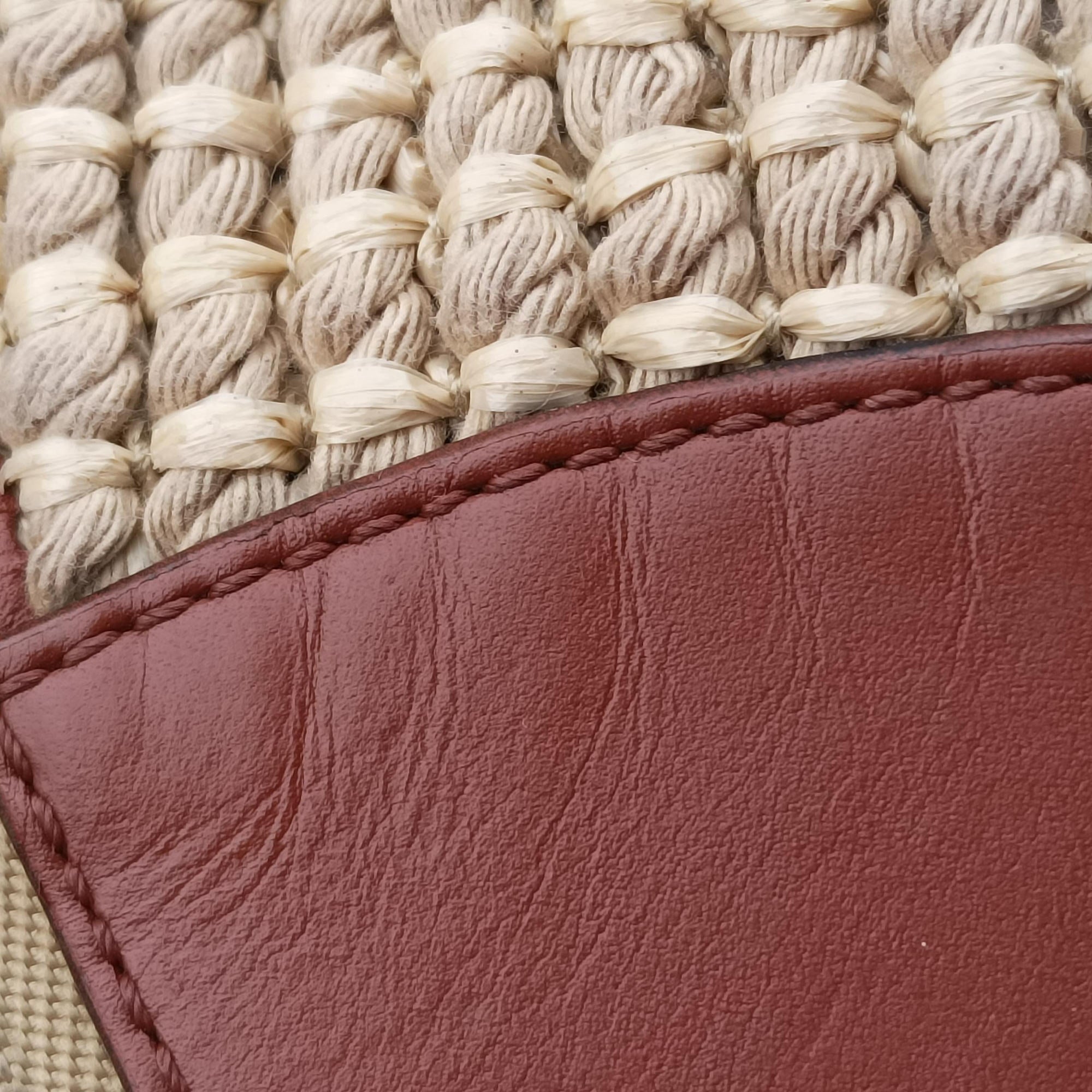 Secondhand Loewe Hammock Small Brown×Beige Leather×Raffia  shoulderbag | stylenewstar