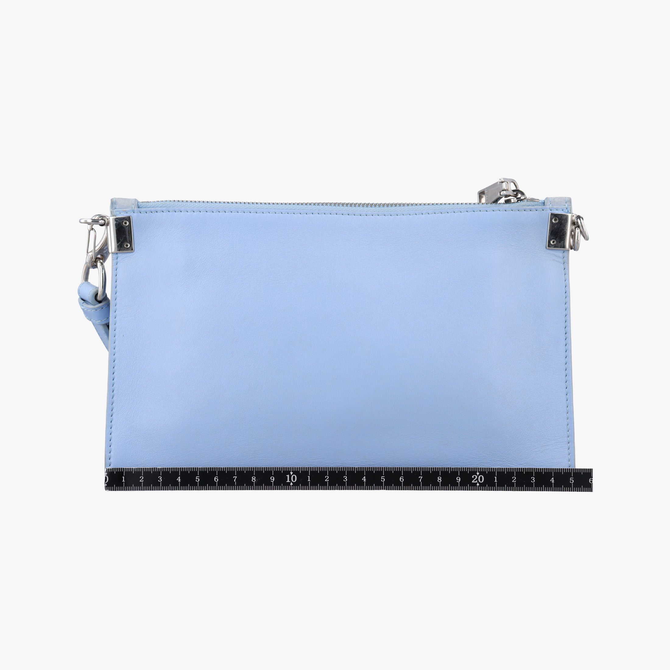 Pre-owned VERSACE medusa Blue leather  clutchbag | stylenewstar