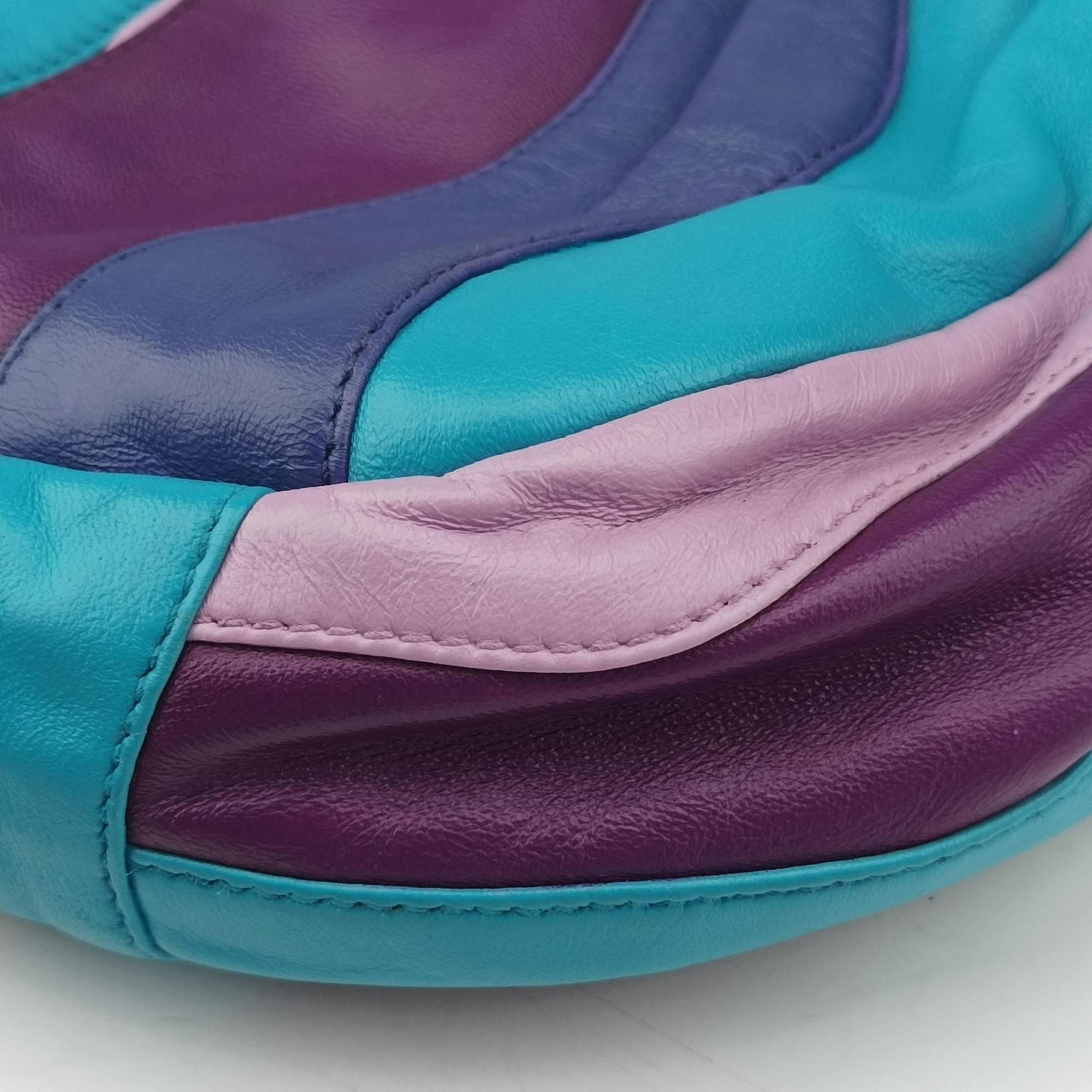 Pre-owned Prada  Trembled Blossoms Multicolor Purple × Blue Nappa Leather BN1680 shoulderbag | stylenewstar