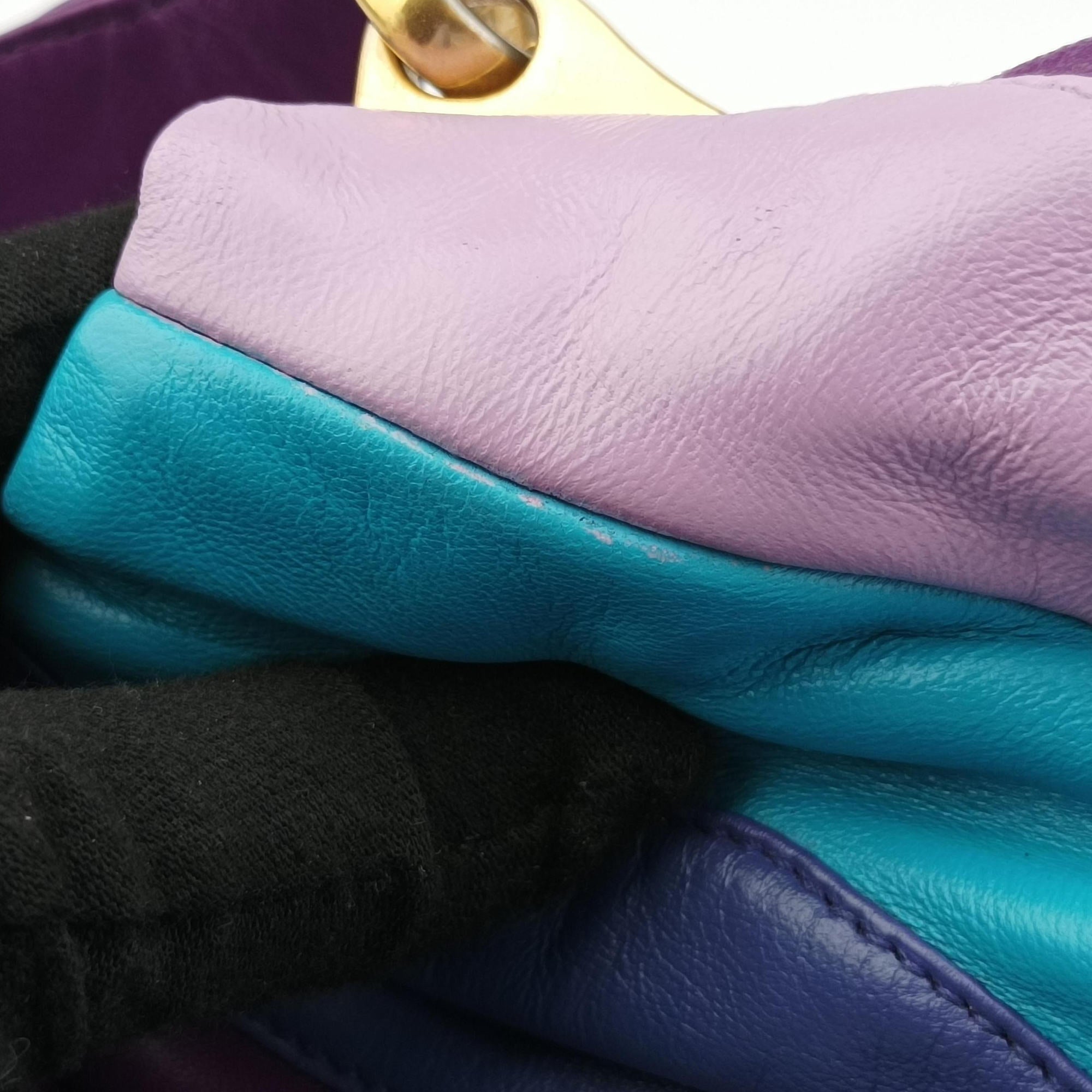 Pre-owned Prada  Trembled Blossoms Multicolor Purple × Blue Nappa Leather BN1680 shoulderbag | stylenewstar