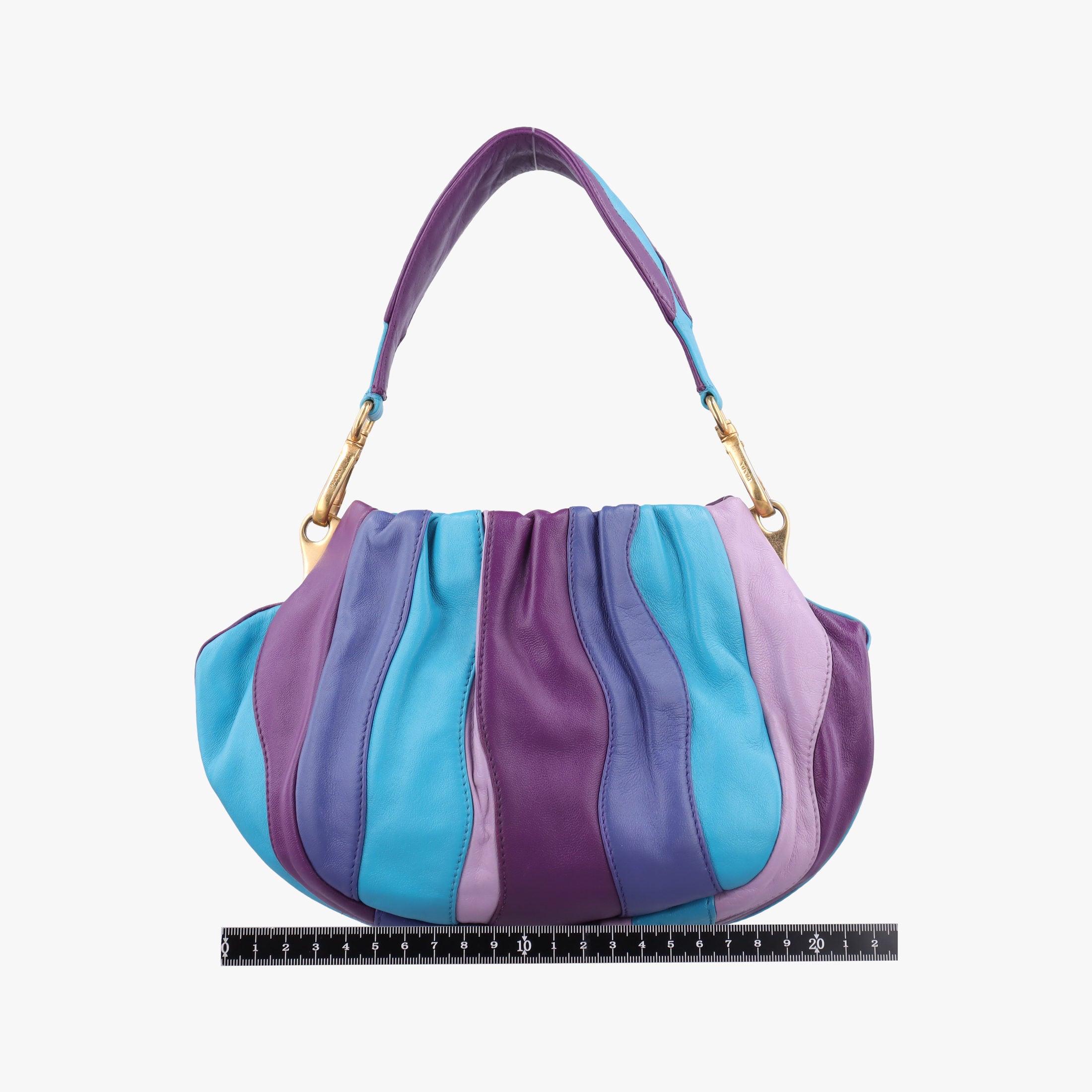 Pre-owned Prada  Trembled Blossoms Multicolor Purple × Blue Nappa Leather BN1680 shoulderbag | stylenewstar