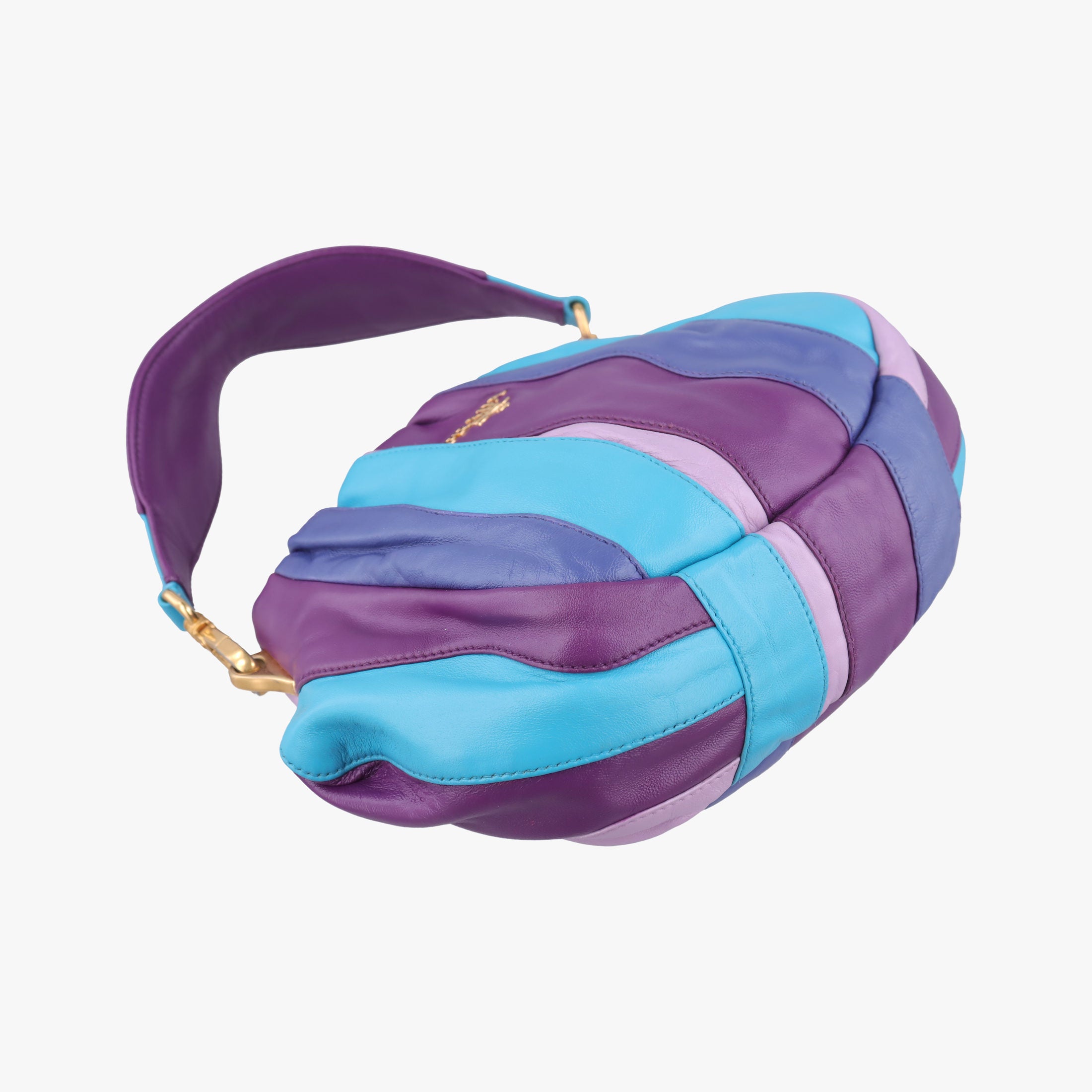 Pre-owned Prada  Trembled Blossoms Multicolor Purple × Blue Nappa Leather BN1680 shoulderbag | stylenewstar