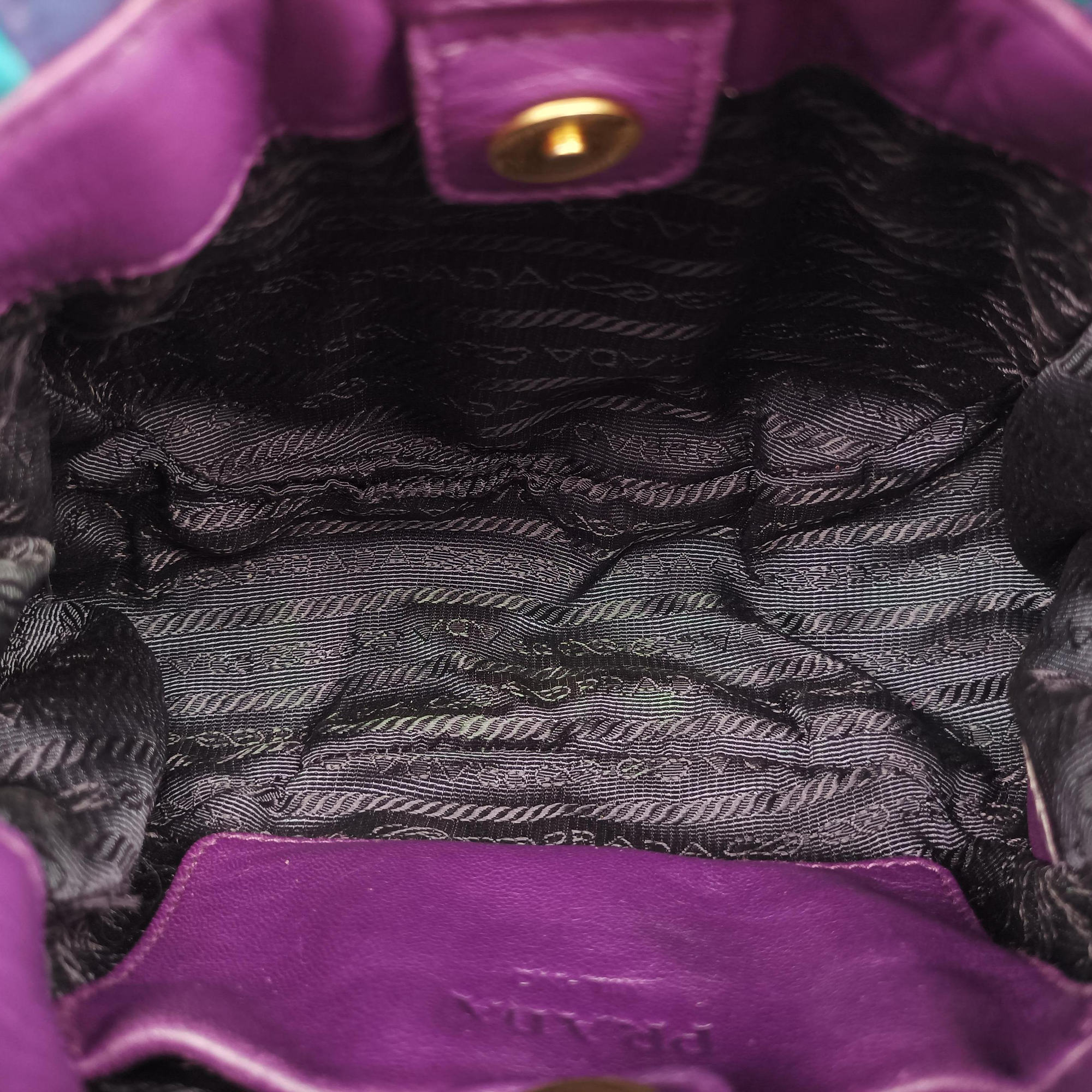 Pre-owned Prada  Trembled Blossoms Multicolor Purple × Blue Nappa Leather BN1680 shoulderbag | stylenewstar
