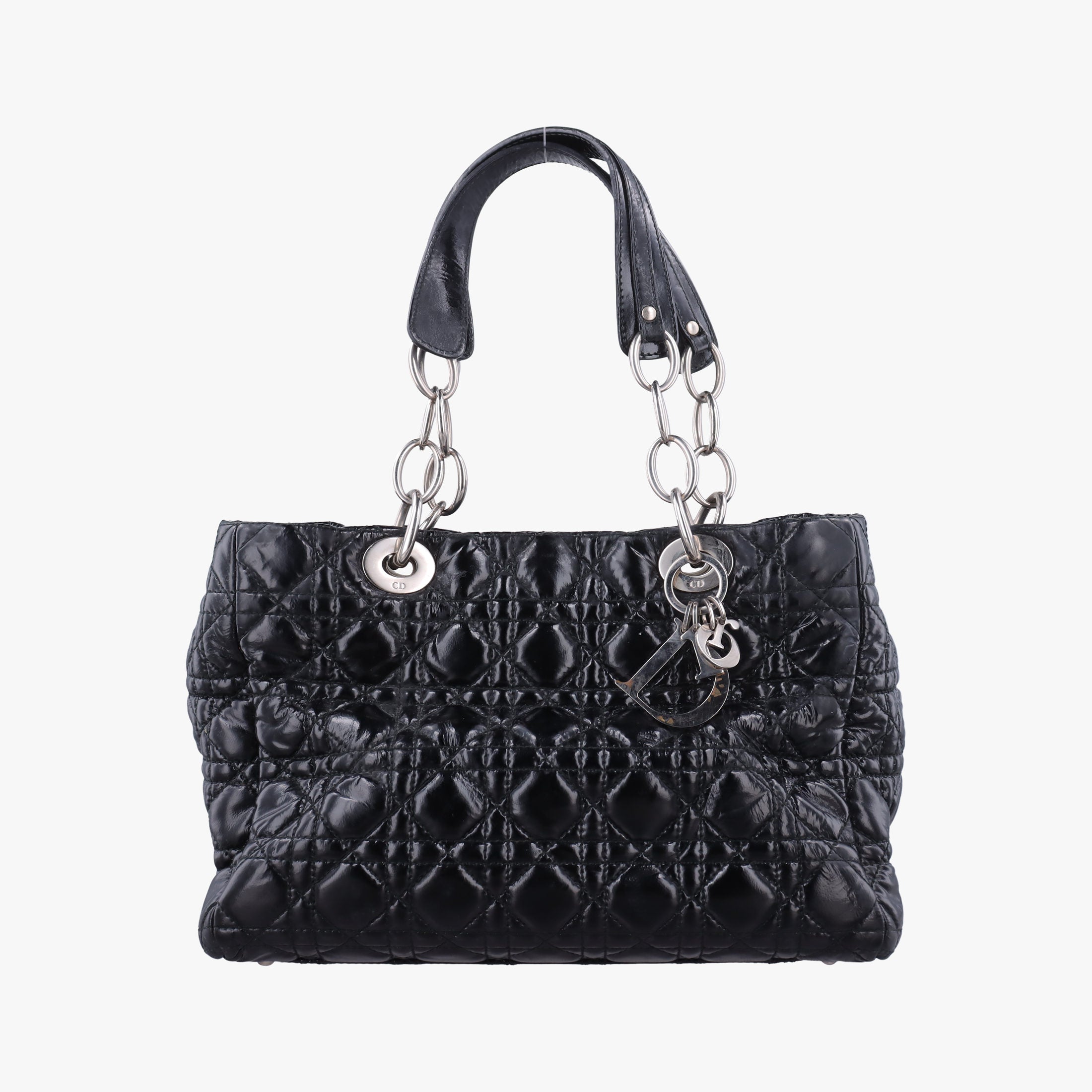 Pre-owned Christian Dior Dior Soft Black Patent Leather  shoulderbag | stylenewstar