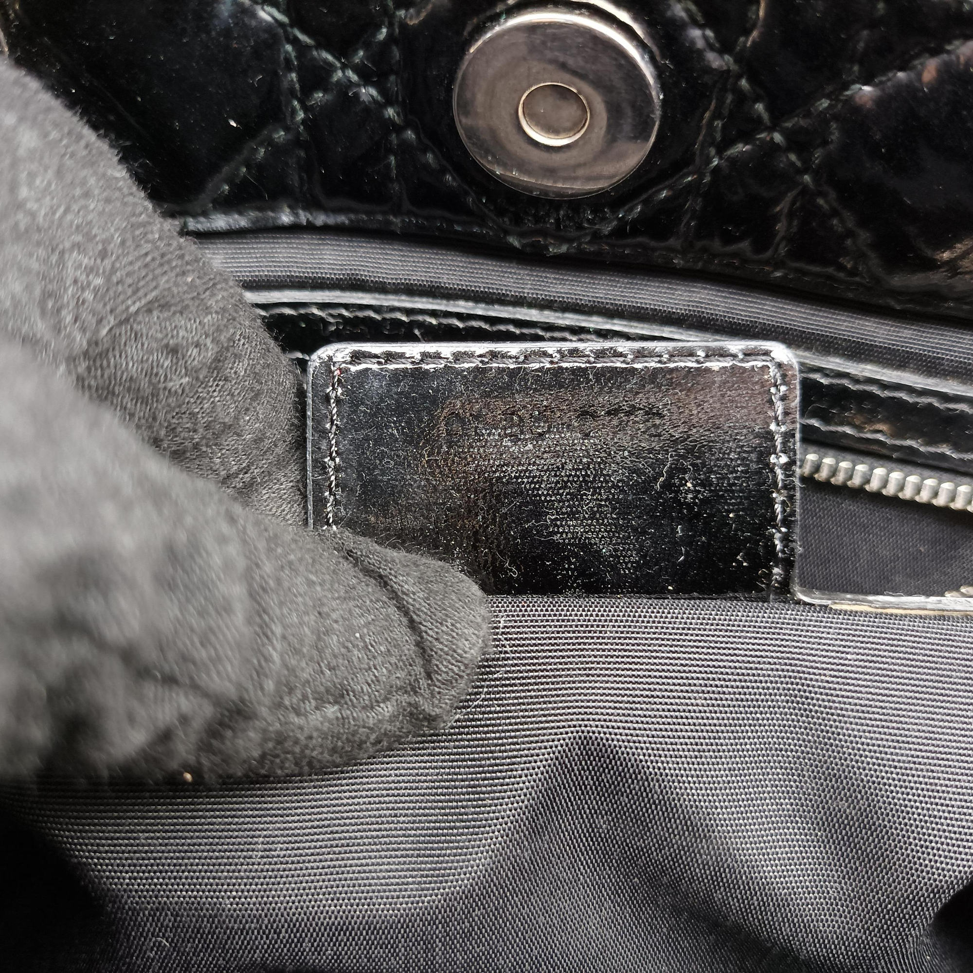 Pre-owned Christian Dior Dior Soft Black Patent Leather  shoulderbag | stylenewstar