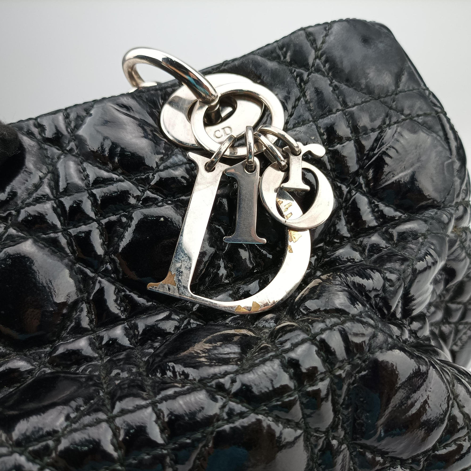Pre-owned Christian Dior Dior Soft Black Patent Leather  shoulderbag | stylenewstar