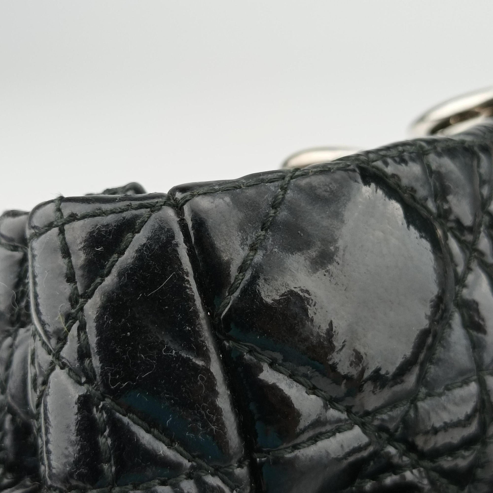 Pre-owned Christian Dior Dior Soft Black Patent Leather  shoulderbag | stylenewstar
