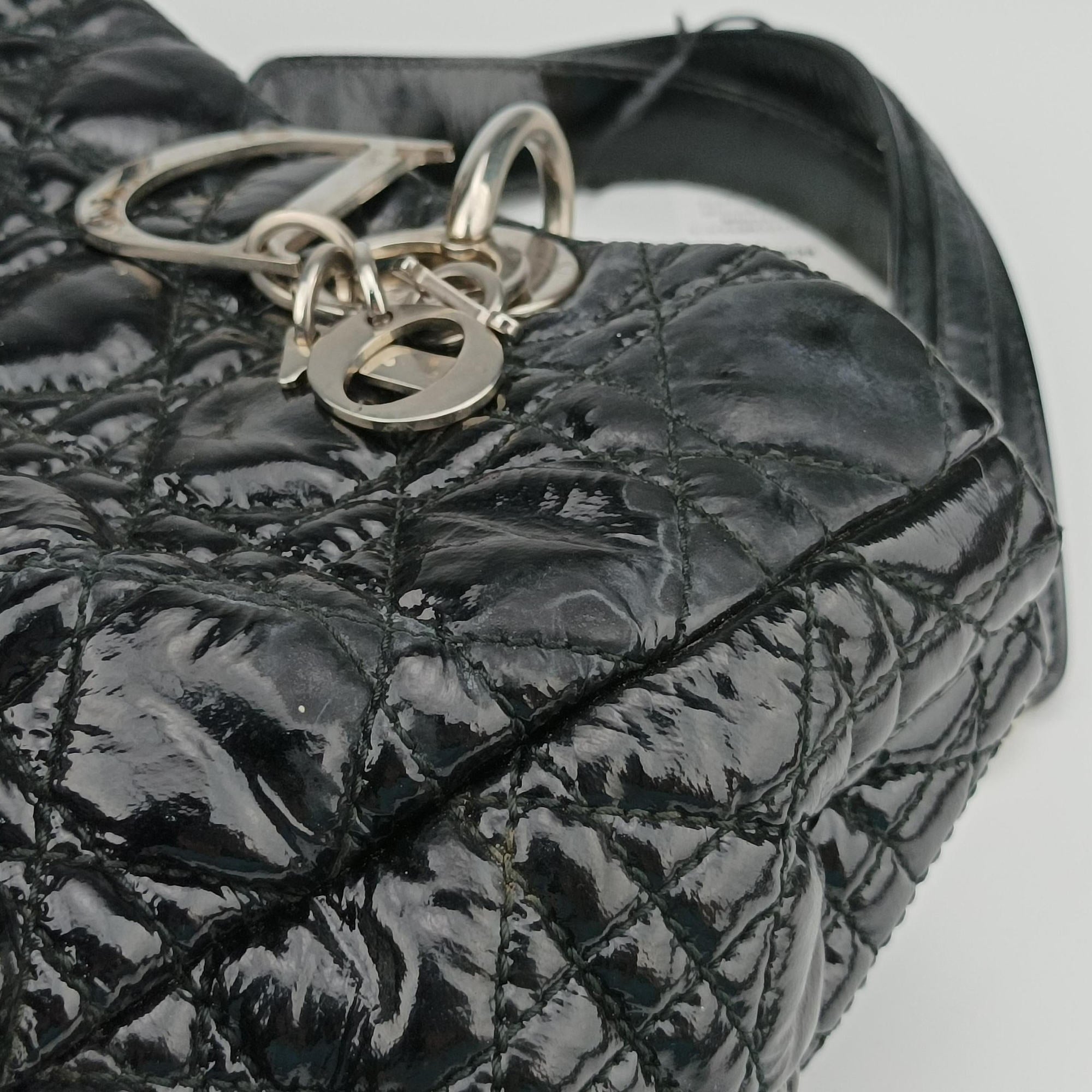 Pre-owned Christian Dior Dior Soft Black Patent Leather  shoulderbag | stylenewstar