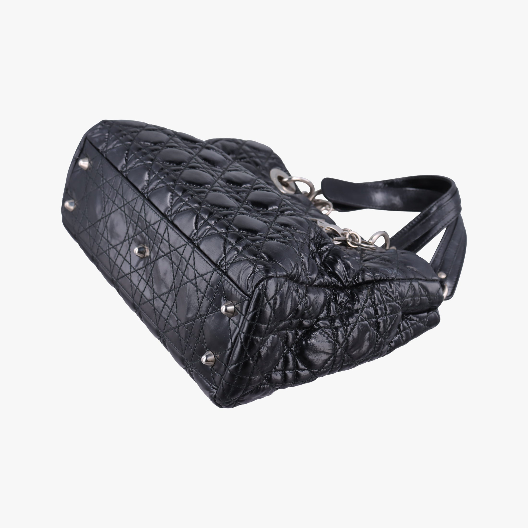 Pre-owned Christian Dior Dior Soft Black Patent Leather  shoulderbag | stylenewstar