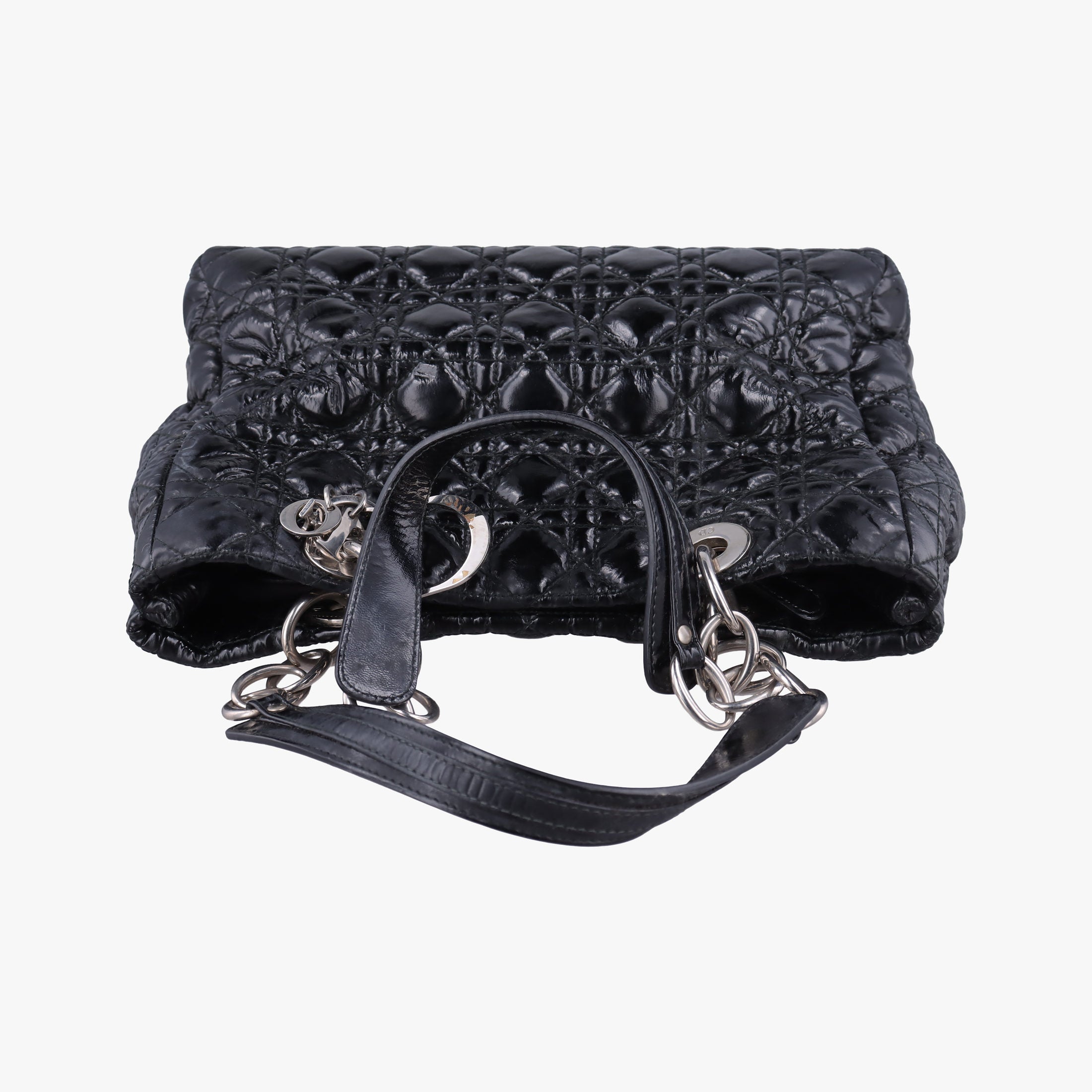 Pre-owned Christian Dior Dior Soft Black Patent Leather  shoulderbag | stylenewstar