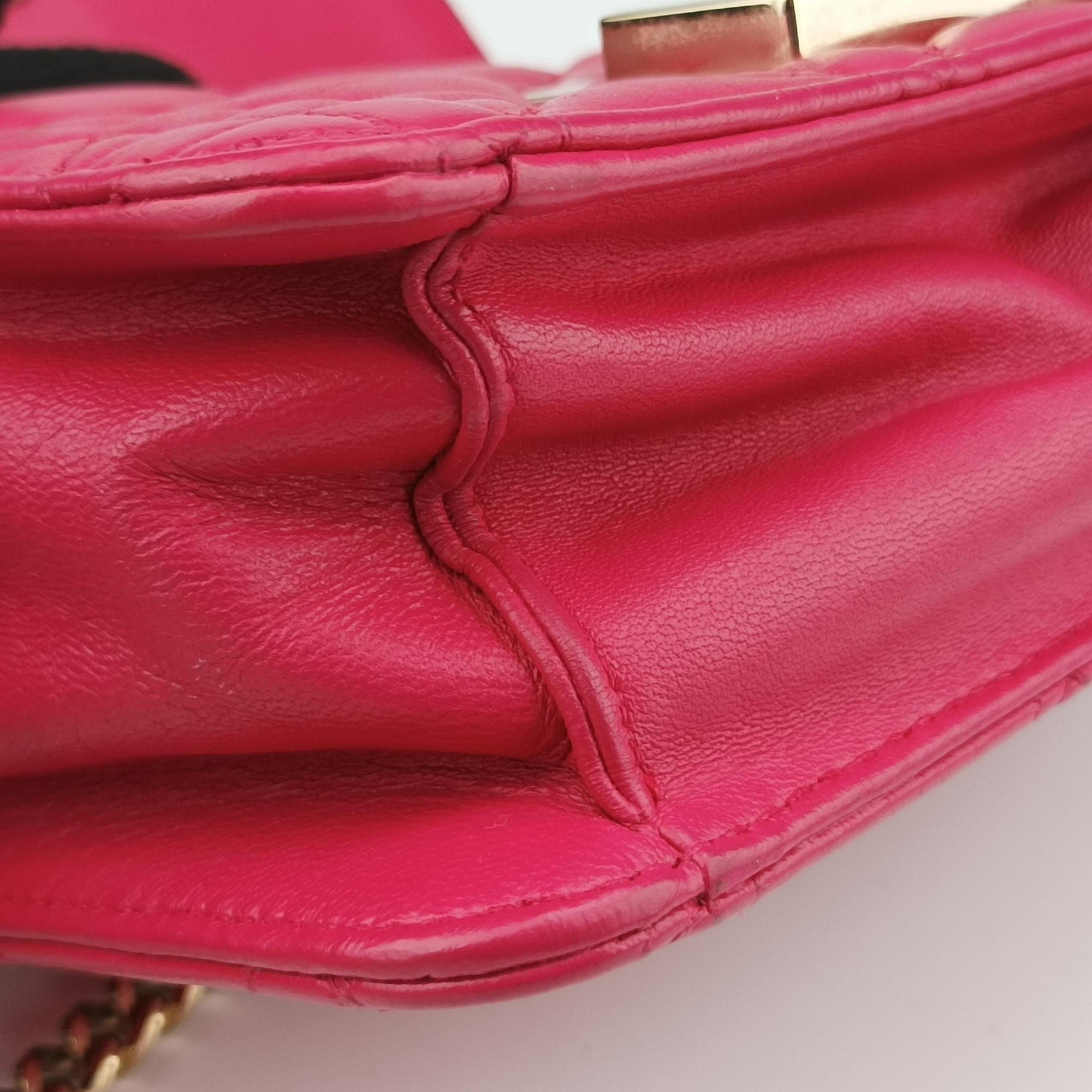 Pre-owned Christian Dior Cannage New Lock Rose lambskin  shoulderbag | stylenewstar
