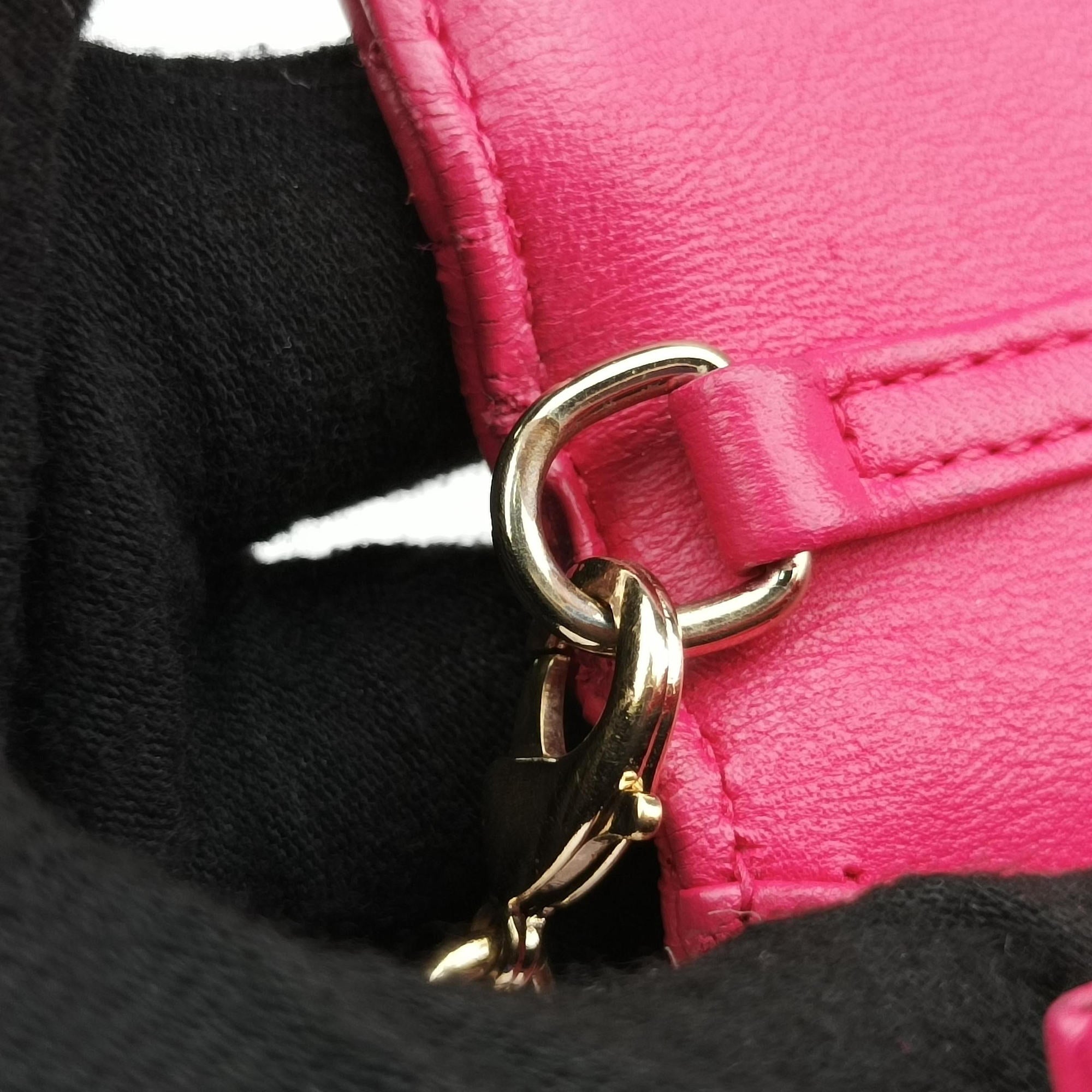 Pre-owned Christian Dior Cannage New Lock Rose lambskin  shoulderbag | stylenewstar