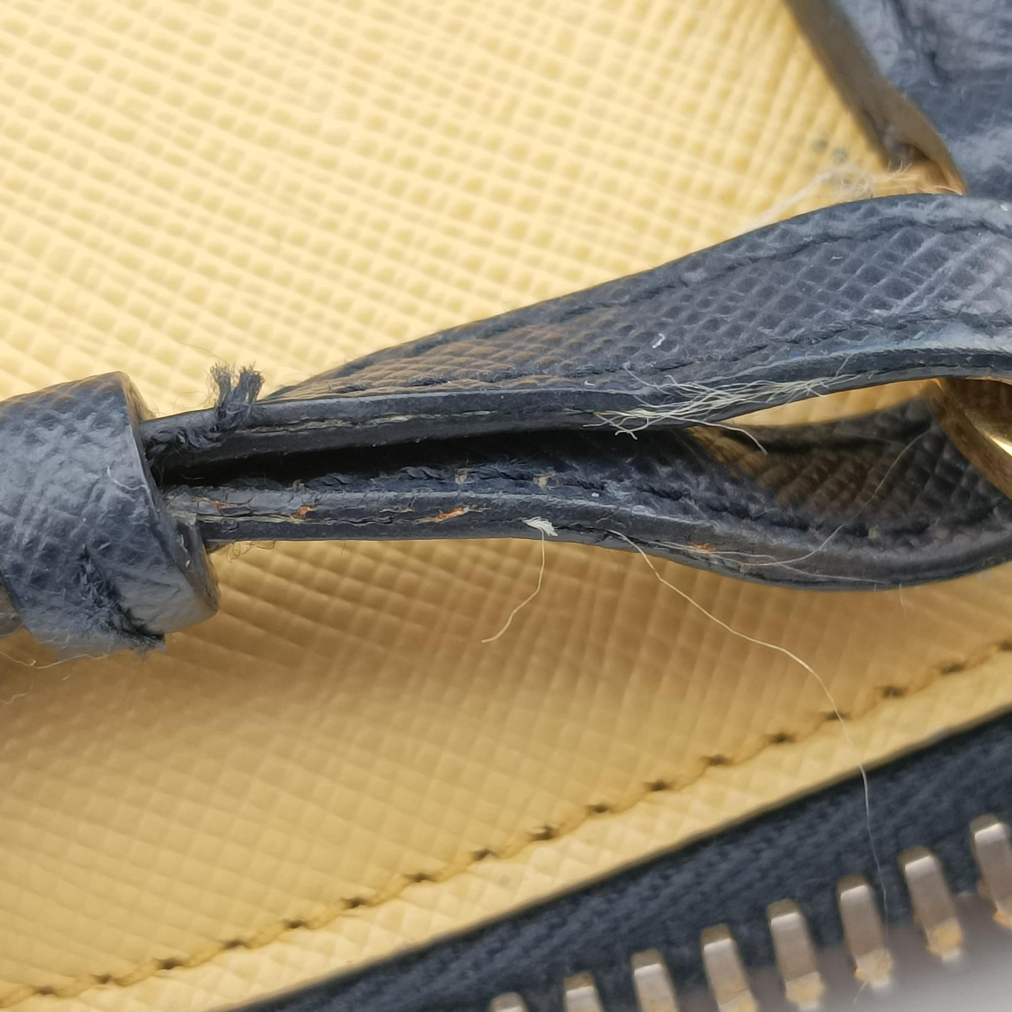 Vintage Prada Promenade Navy x yellow SAFFIANO Leather BL836T handbag | stylenewstar