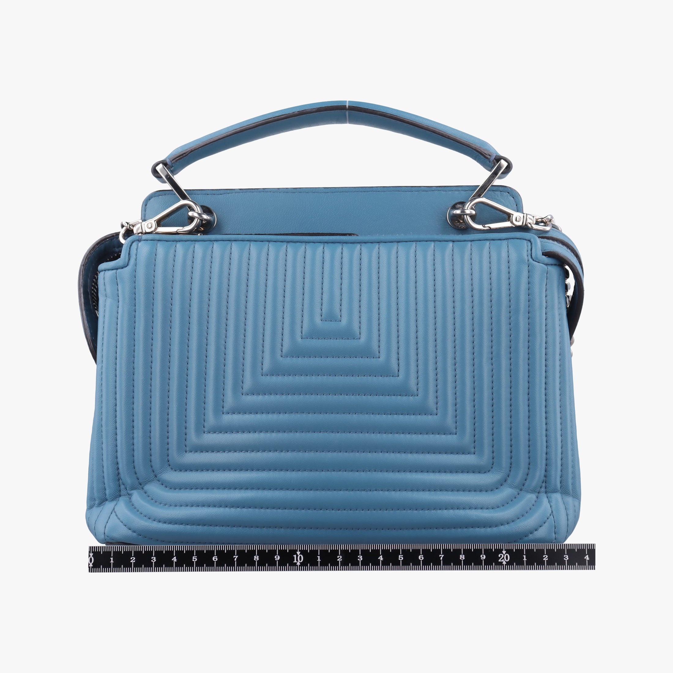 Pre-owned Fendi Dotcom Click Small Blue Leather 8BN299 shoulderbag | stylenewstar