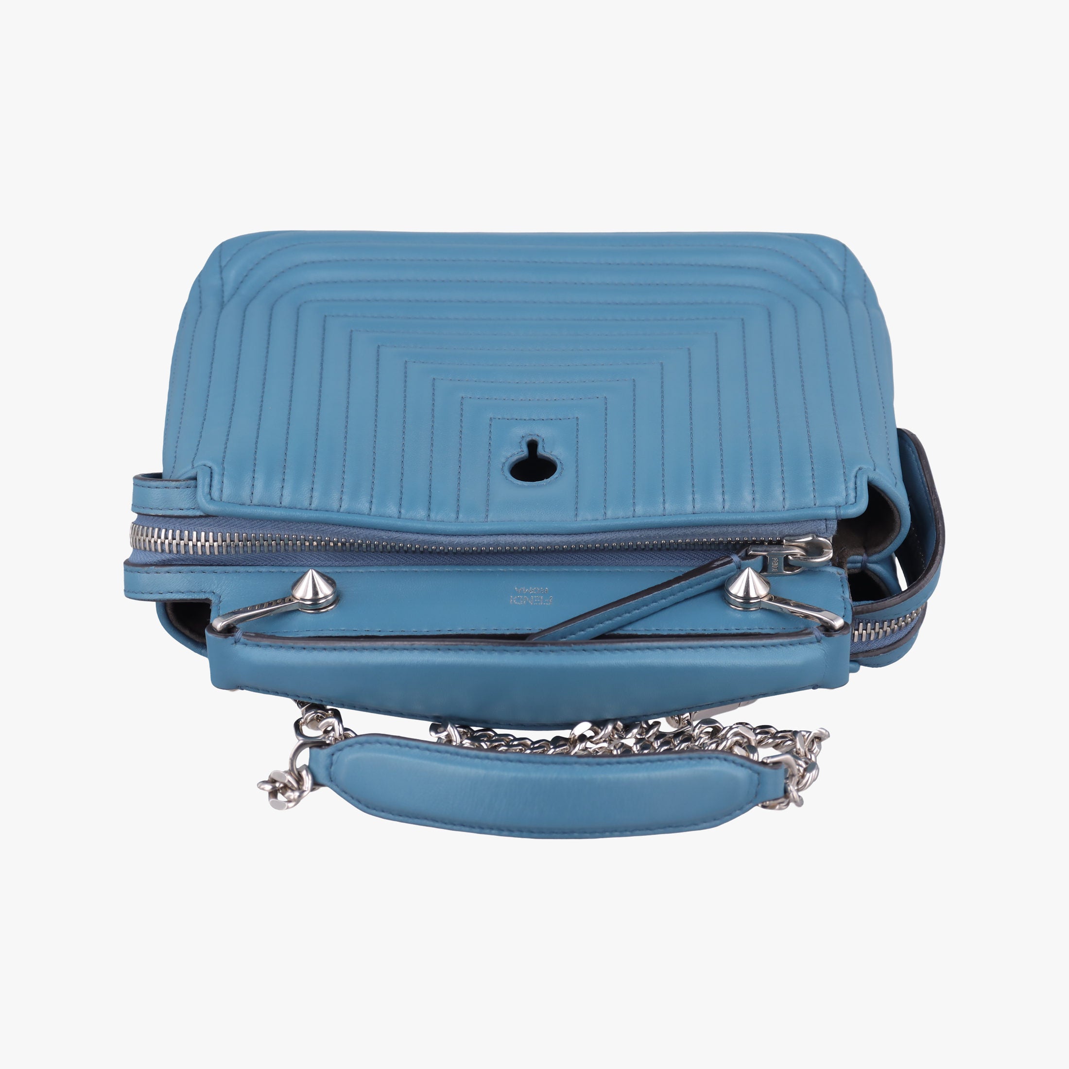 Pre-owned Fendi Dotcom Click Small Blue Leather 8BN299 shoulderbag | stylenewstar