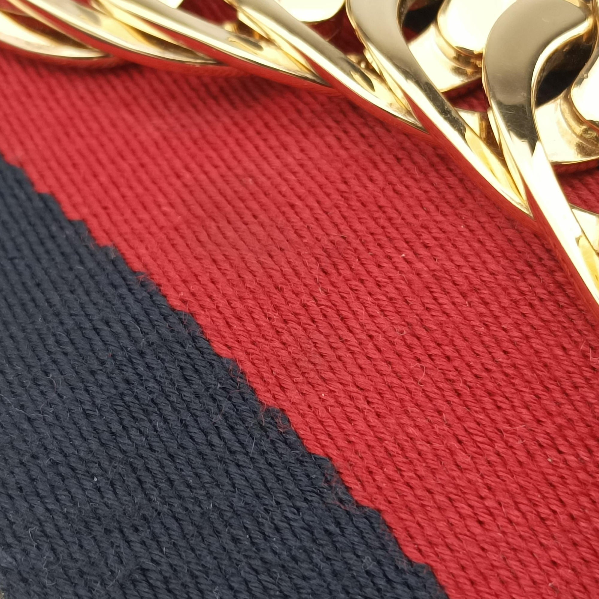 Secondhand Gucci Sylvie Ivory×navy×red Leather 431666 shoulderbag | stylenewstar