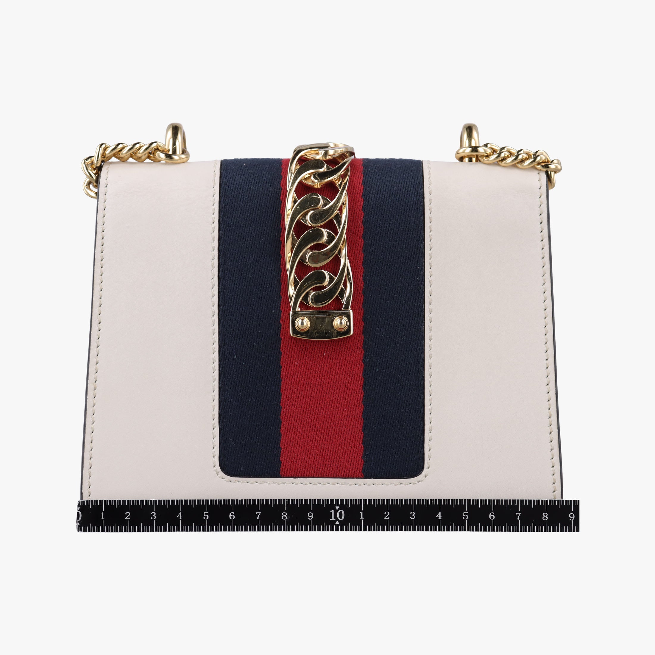 Secondhand Gucci Sylvie Ivory×navy×red Leather 431666 shoulderbag | stylenewstar