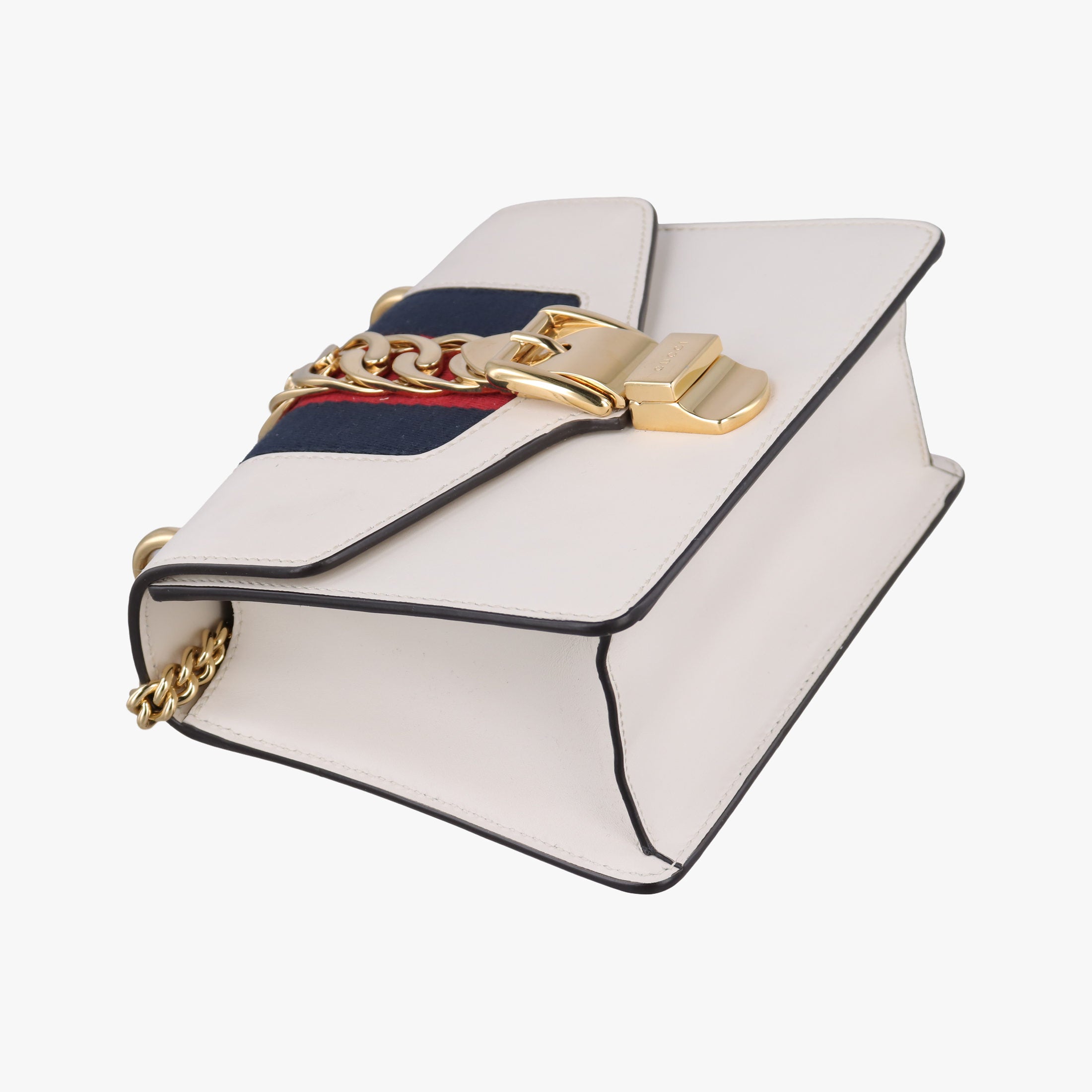 Secondhand Gucci Sylvie Ivory×navy×red Leather 431666 shoulderbag | stylenewstar
