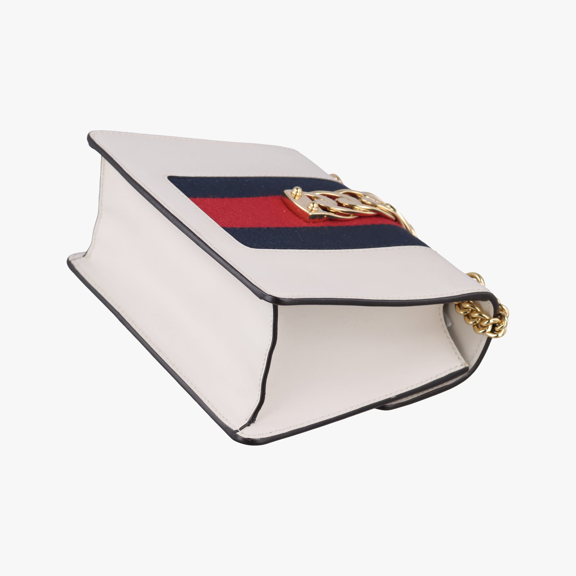 Secondhand Gucci Sylvie Ivory×navy×red Leather 431666 shoulderbag | stylenewstar