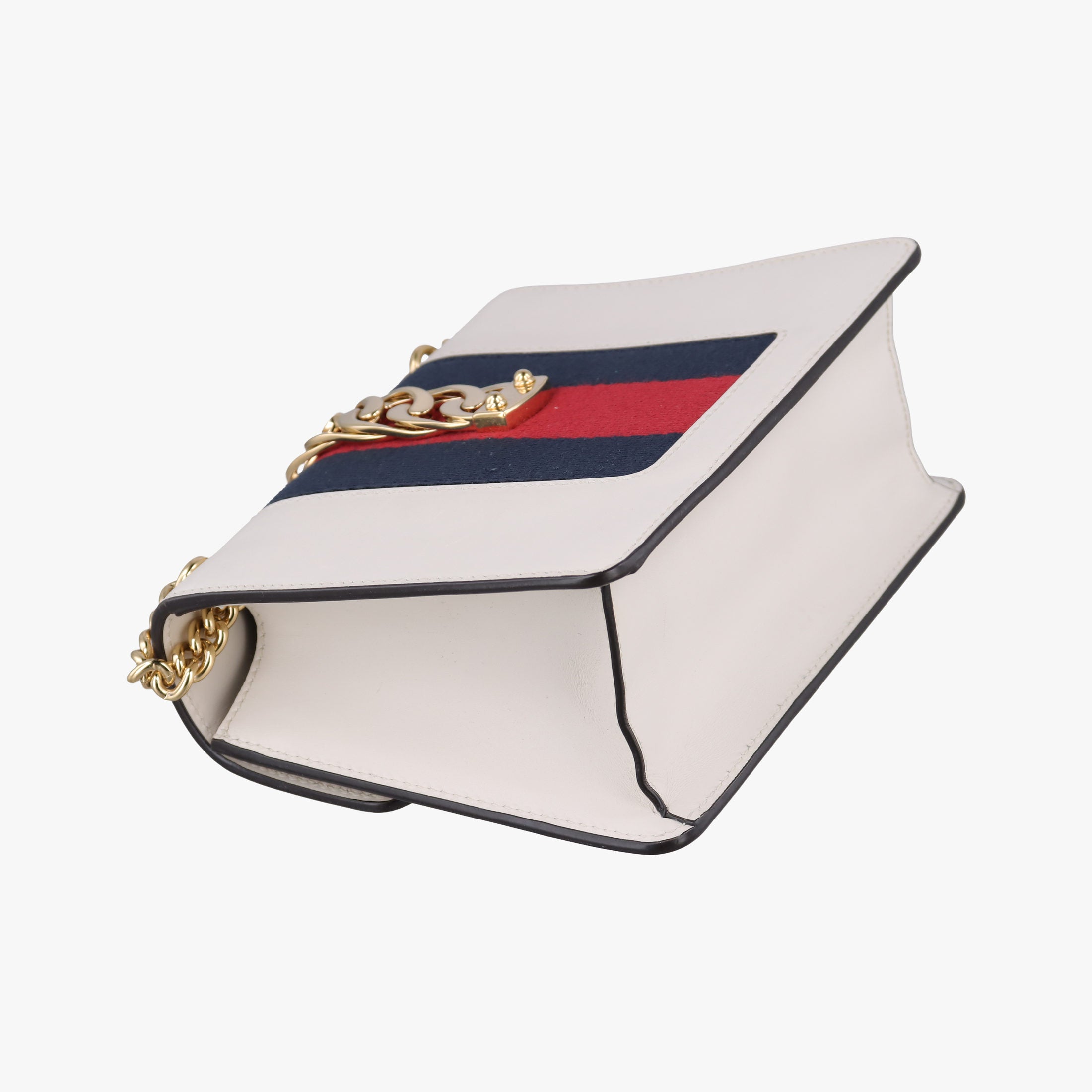 Secondhand Gucci Sylvie Ivory×navy×red Leather 431666 shoulderbag | stylenewstar