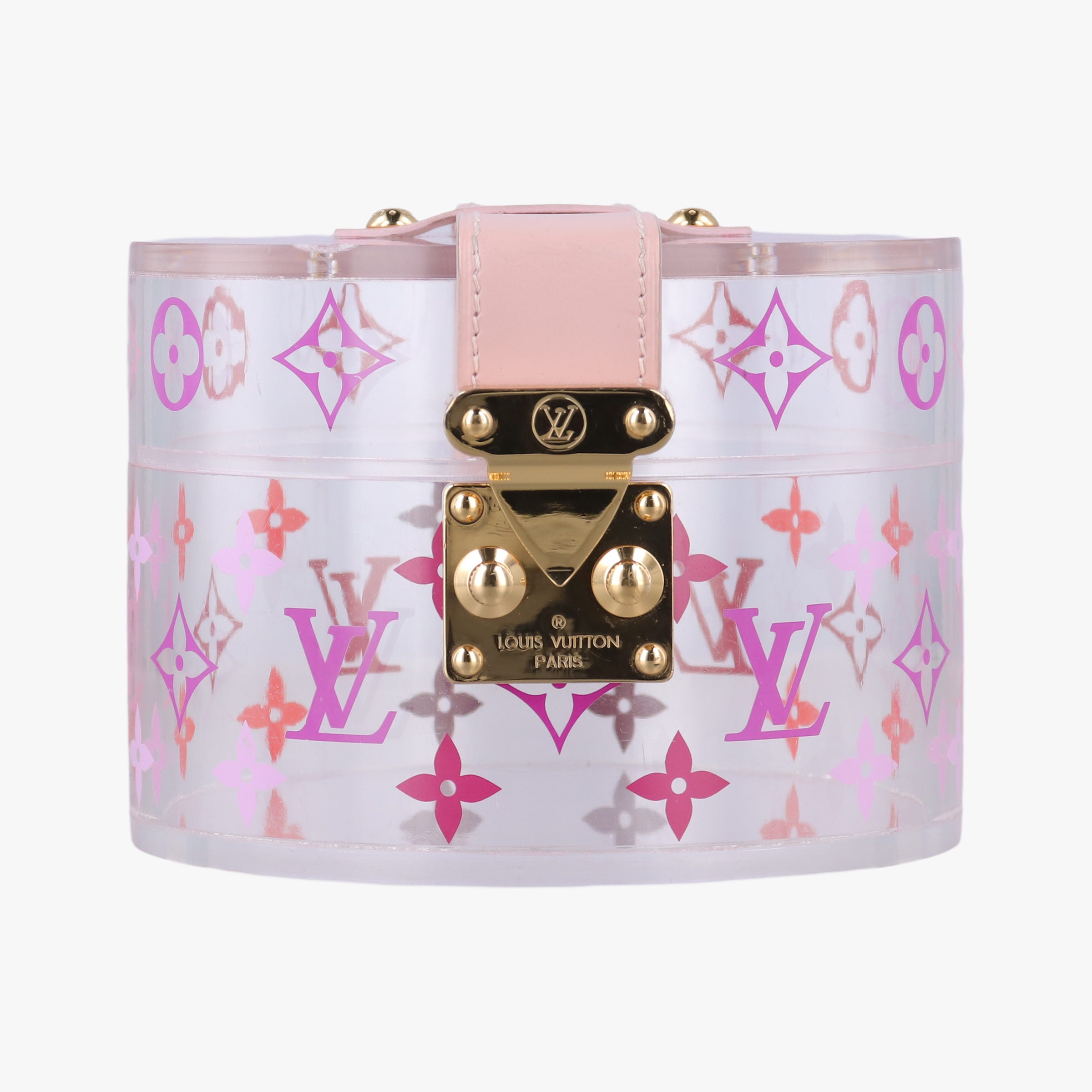 Pre-owned Louis Vuitton Boite Scott Trunk Jewelry Makeup Box Pink×multicolor Plexiglass GI0362 clutchbag | stylenewstar
