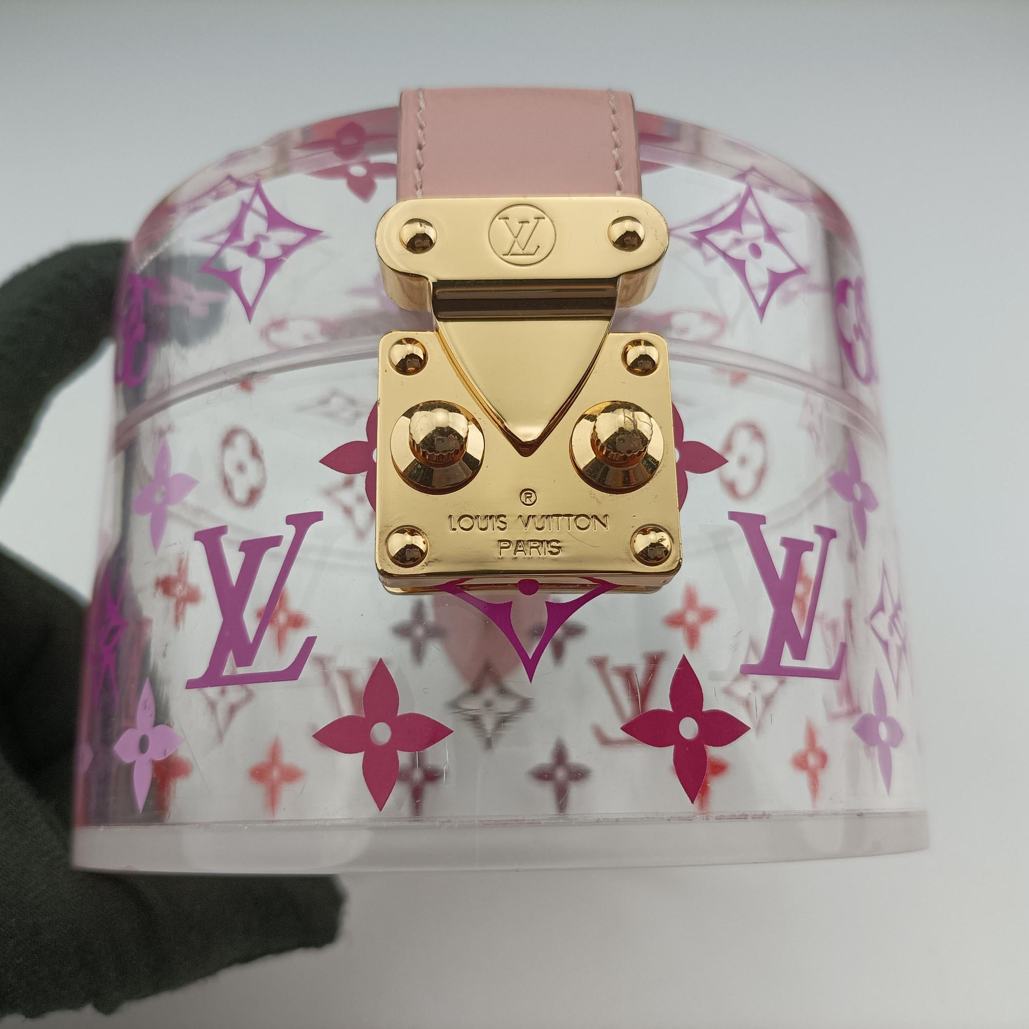 Pre-owned Louis Vuitton Boite Scott Trunk Jewelry Makeup Box Pink×multicolor Plexiglass GI0362 clutchbag | stylenewstar