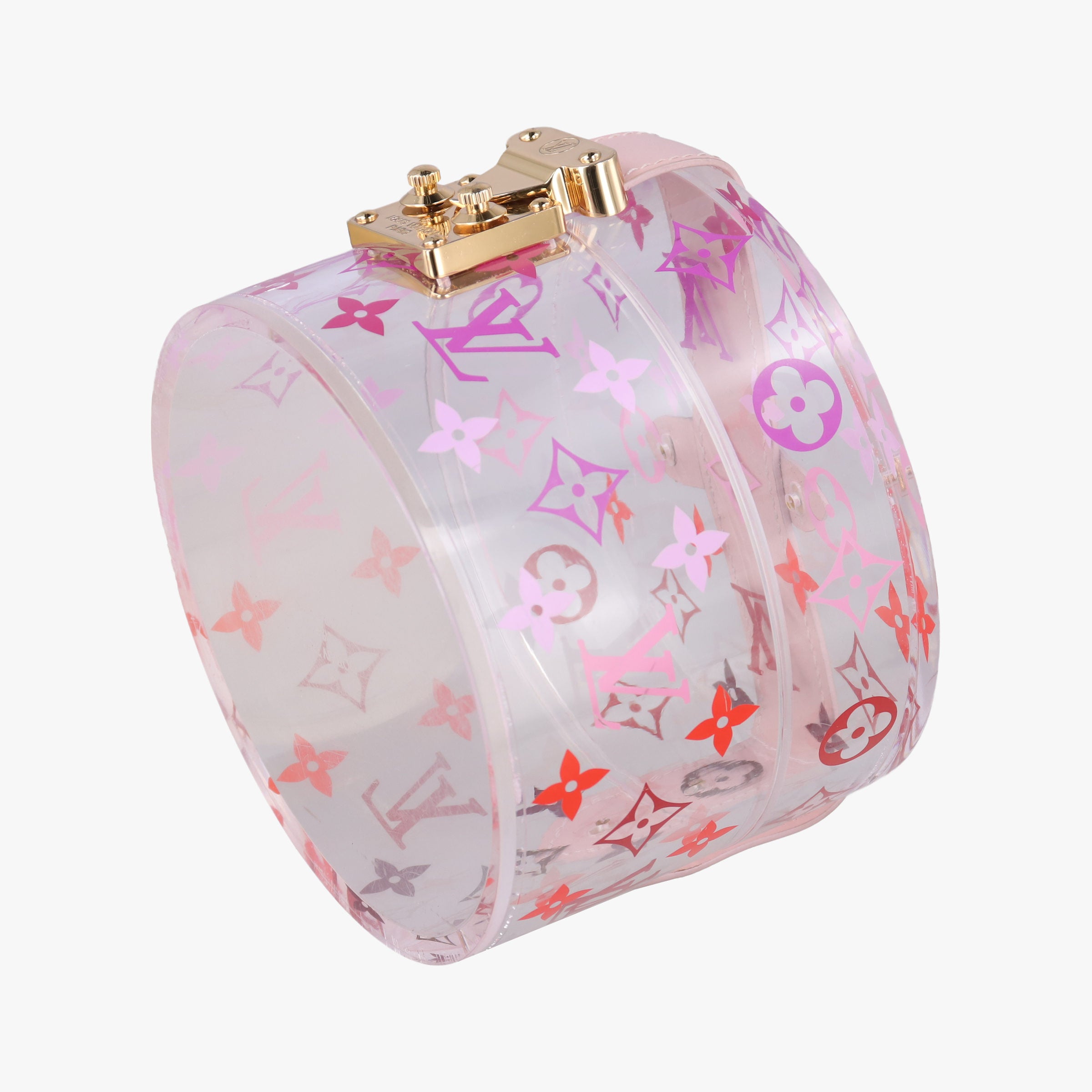Pre-owned Louis Vuitton Boite Scott Trunk Jewelry Makeup Box Pink×multicolor Plexiglass GI0362 clutchbag | stylenewstar