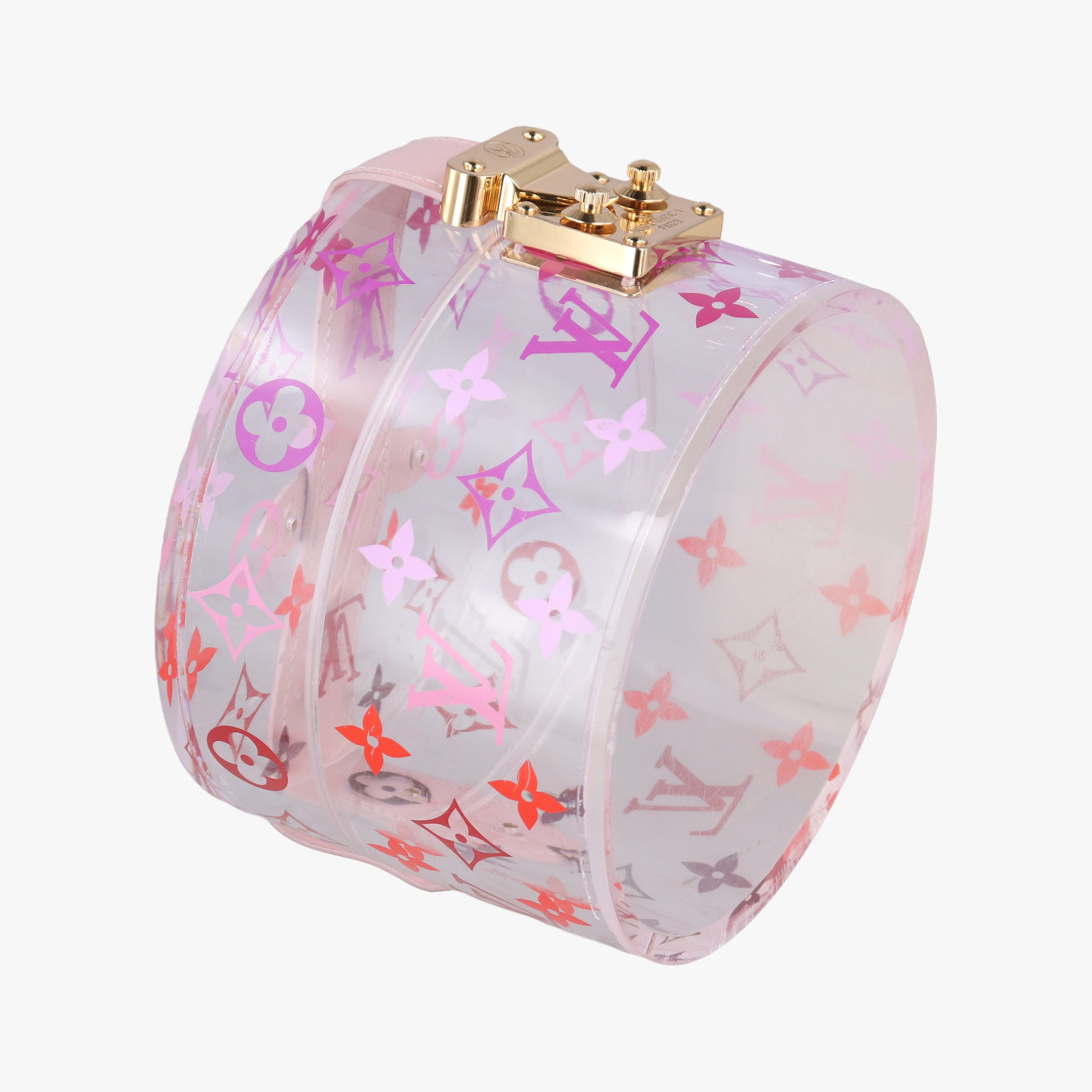 Pre-owned Louis Vuitton Boite Scott Trunk Jewelry Makeup Box Pink×multicolor Plexiglass GI0362 clutchbag | stylenewstar