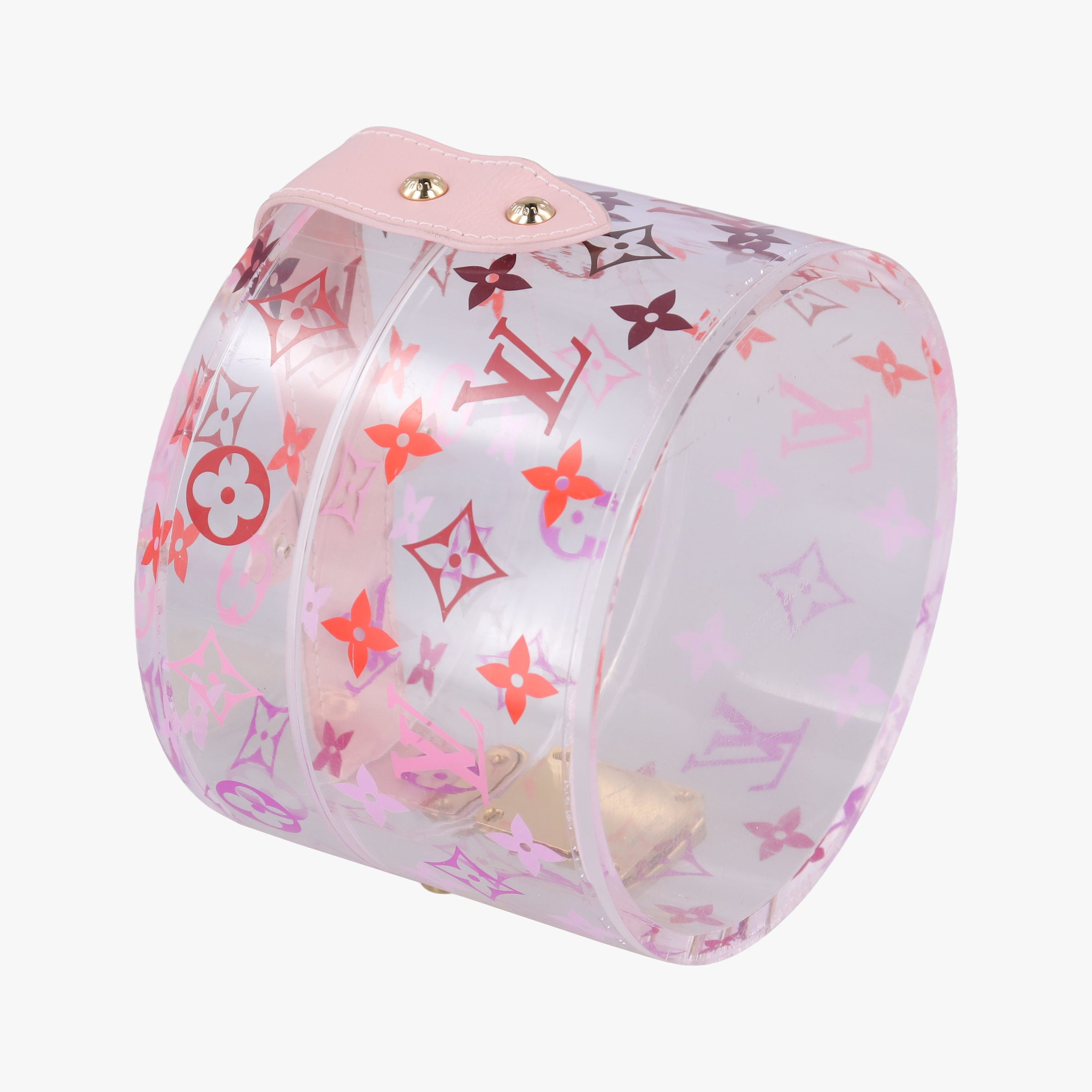 Pre-owned Louis Vuitton Boite Scott Trunk Jewelry Makeup Box Pink×multicolor Plexiglass GI0362 clutchbag | stylenewstar