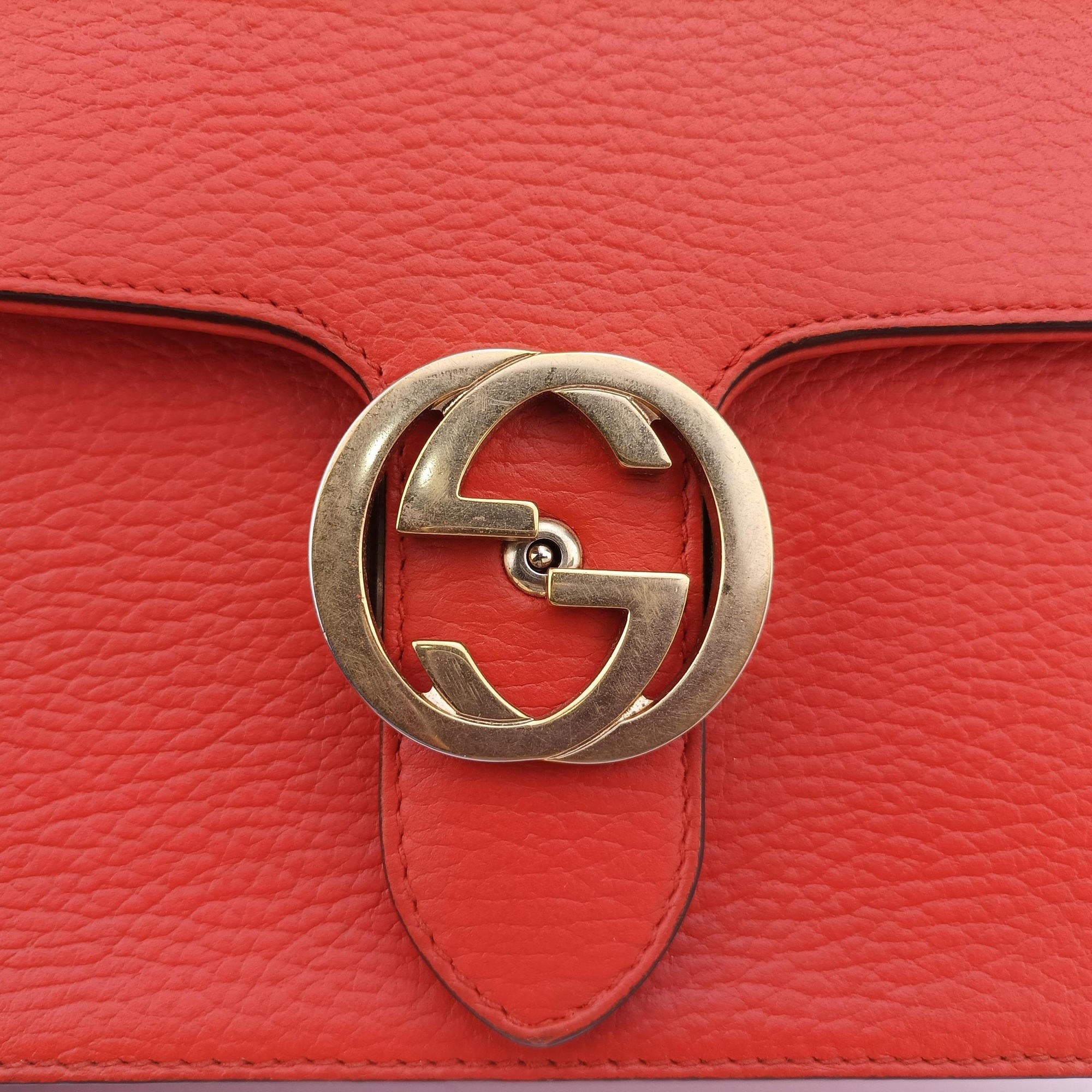 Pre-owned Gucci Interlocking G Orange Leather 510304 shoulderbag | stylenewstar