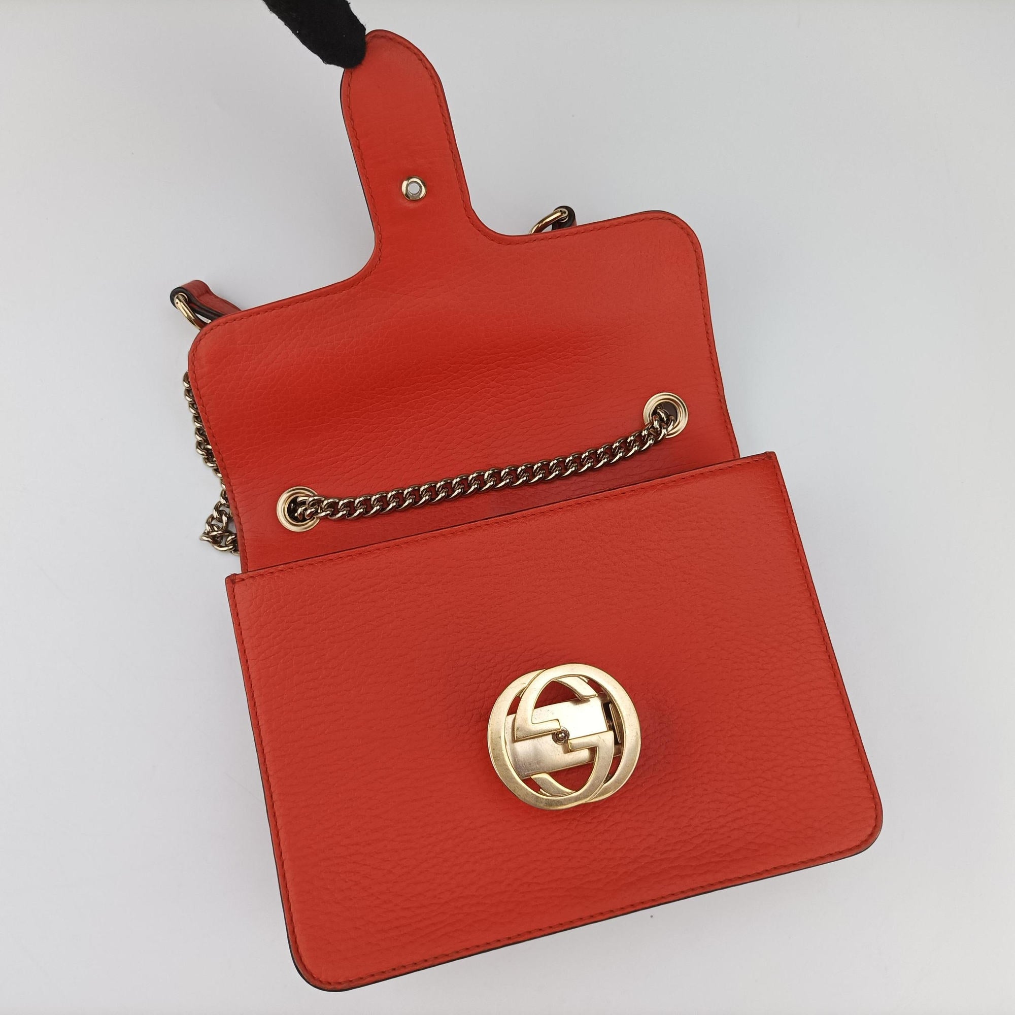 Pre-owned Gucci Interlocking G Orange Leather 510304 shoulderbag | stylenewstar