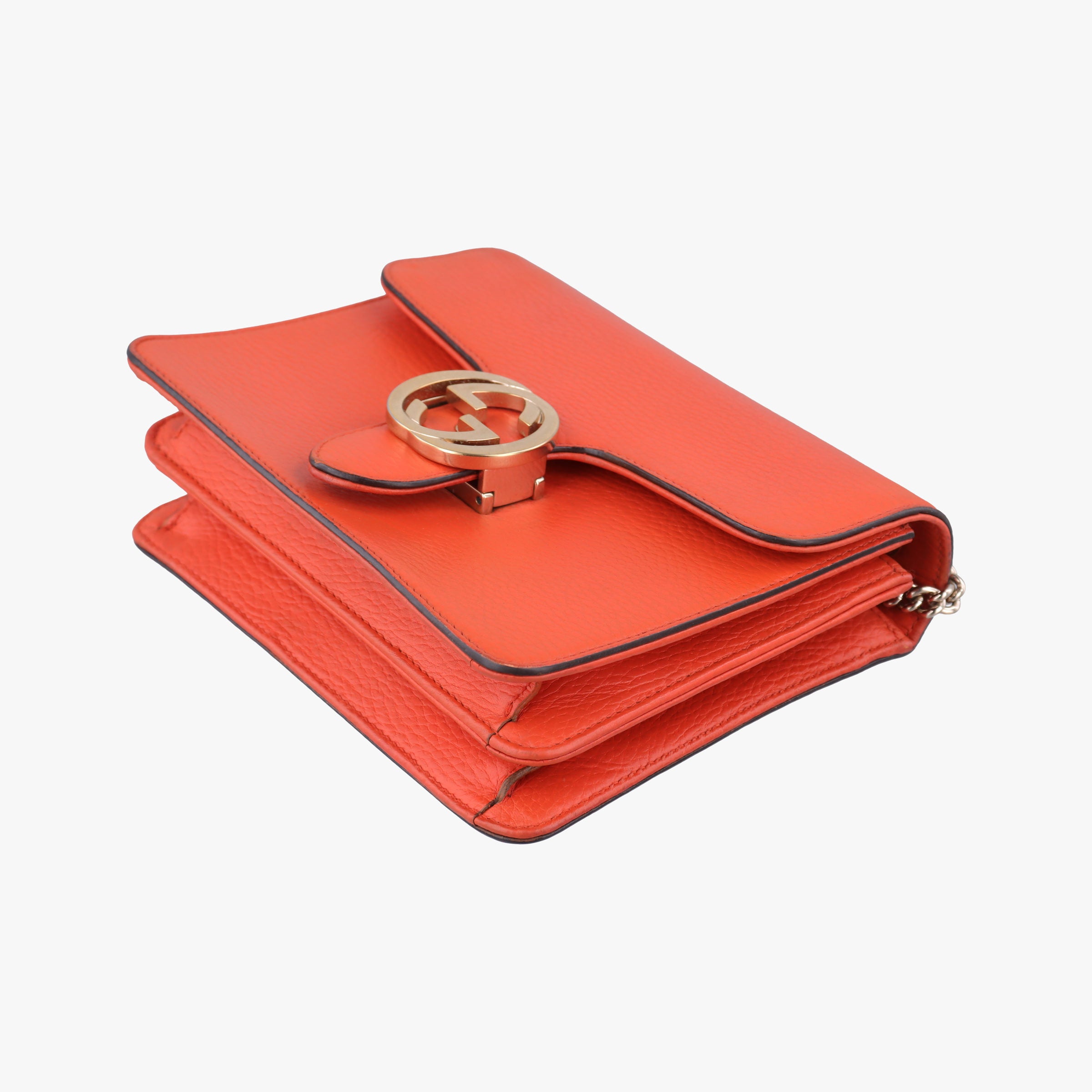 Pre-owned Gucci Interlocking G Orange Leather 510304 shoulderbag | stylenewstar