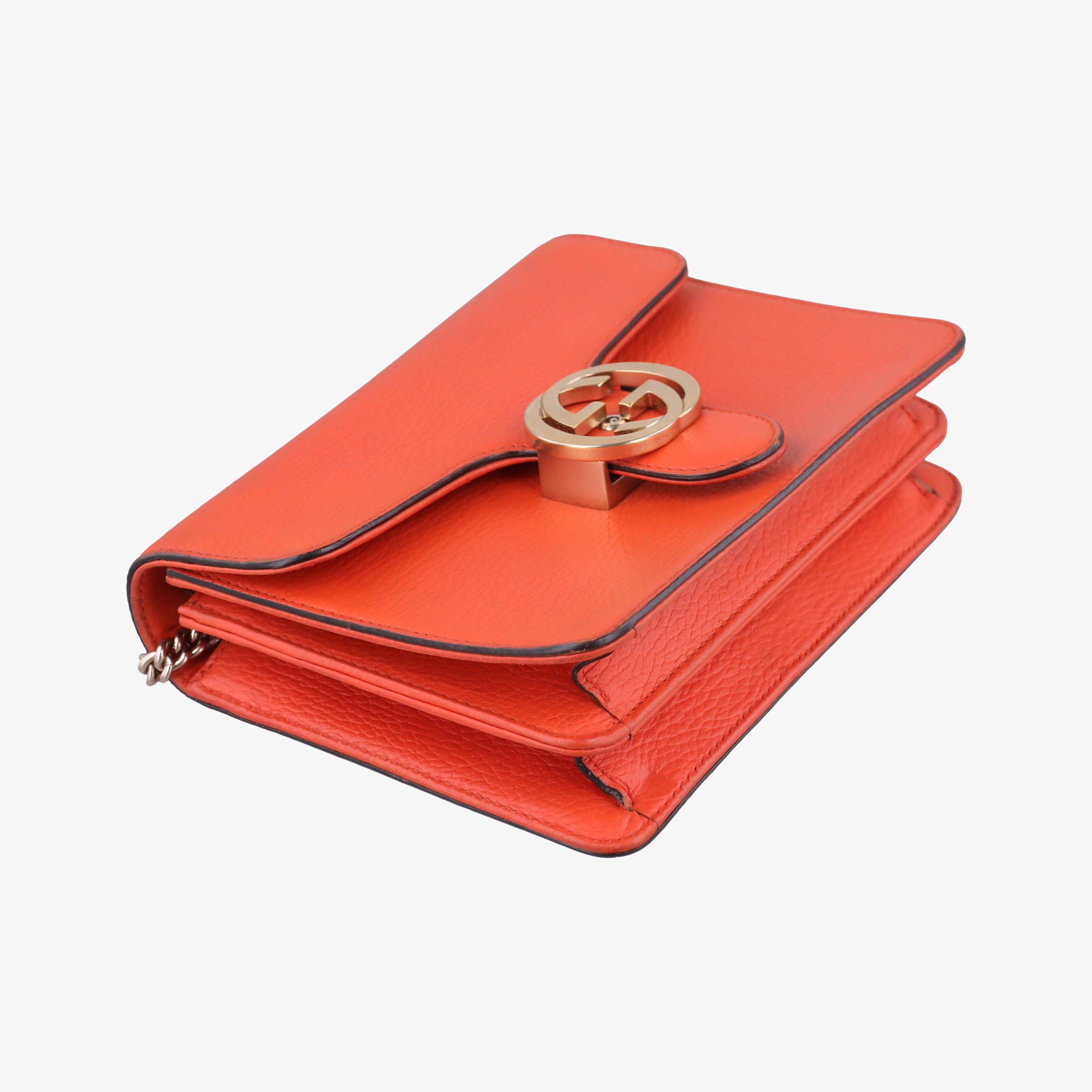 Pre-owned Gucci Interlocking G Orange Leather 510304 shoulderbag | stylenewstar