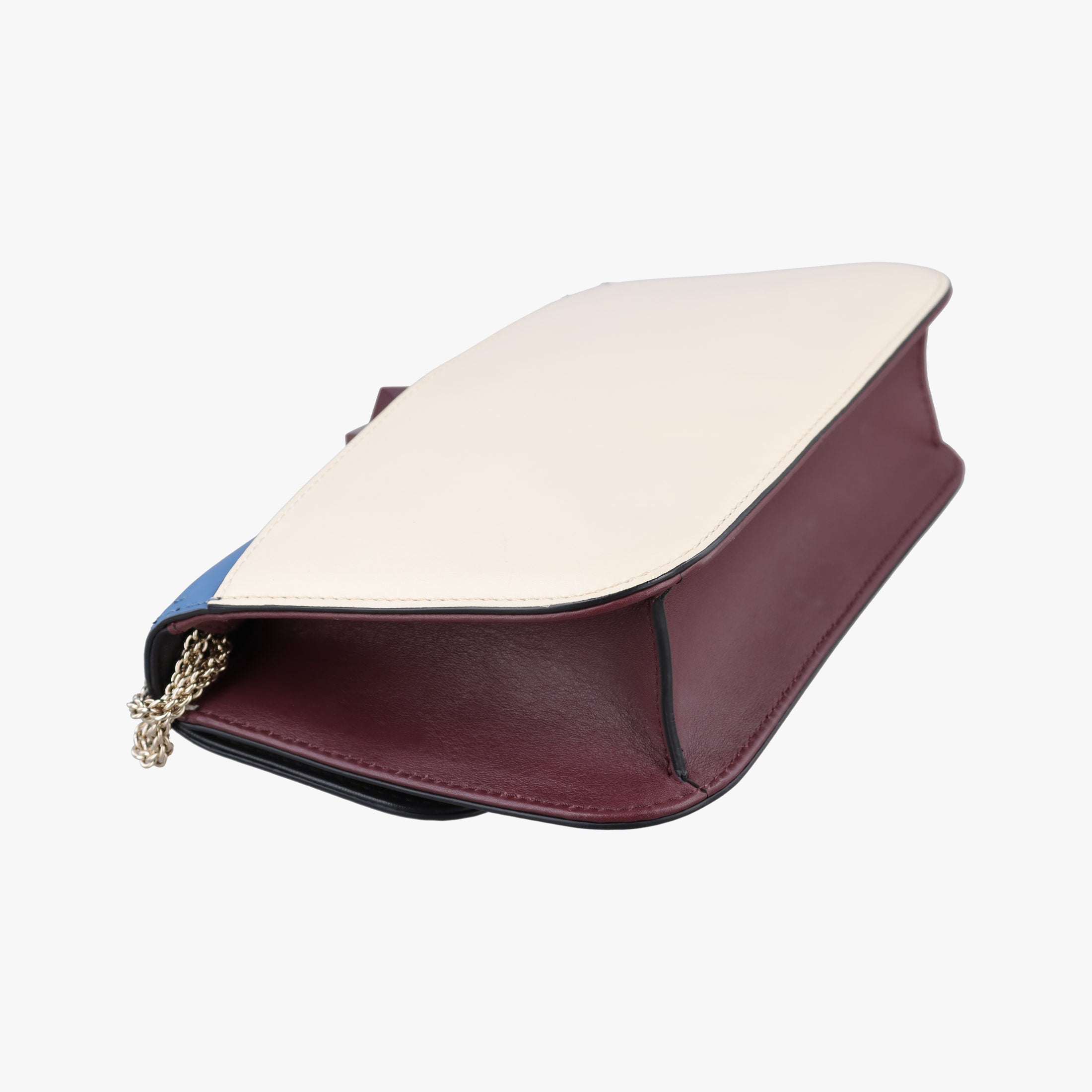 Pre-owned Valentino Rockstud Glam Lock White × Blue Leather  shoulderbag | stylenewstar