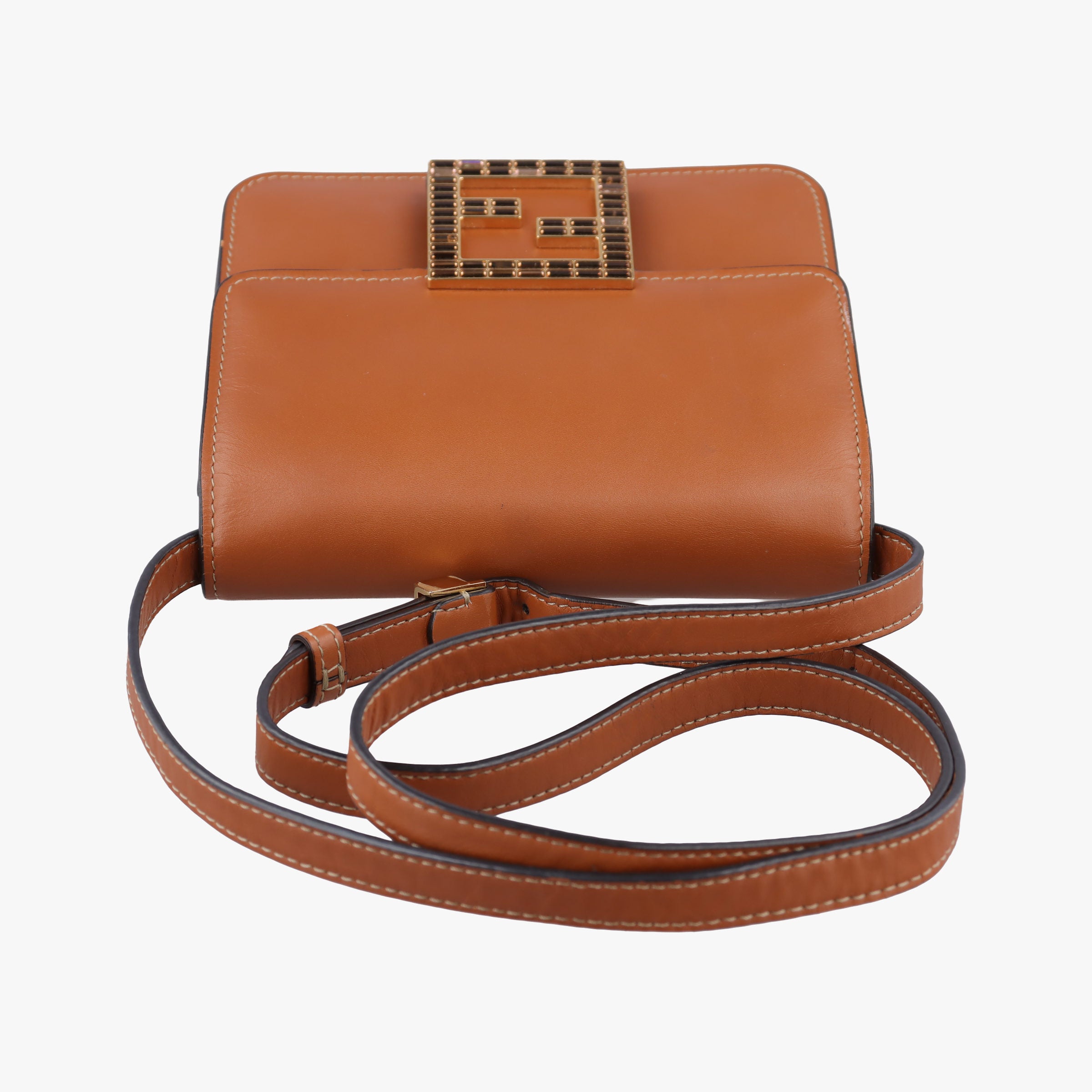 Vintage Fendi Fab Brown Leather 8BT317 shoulderbag | stylenewstar
